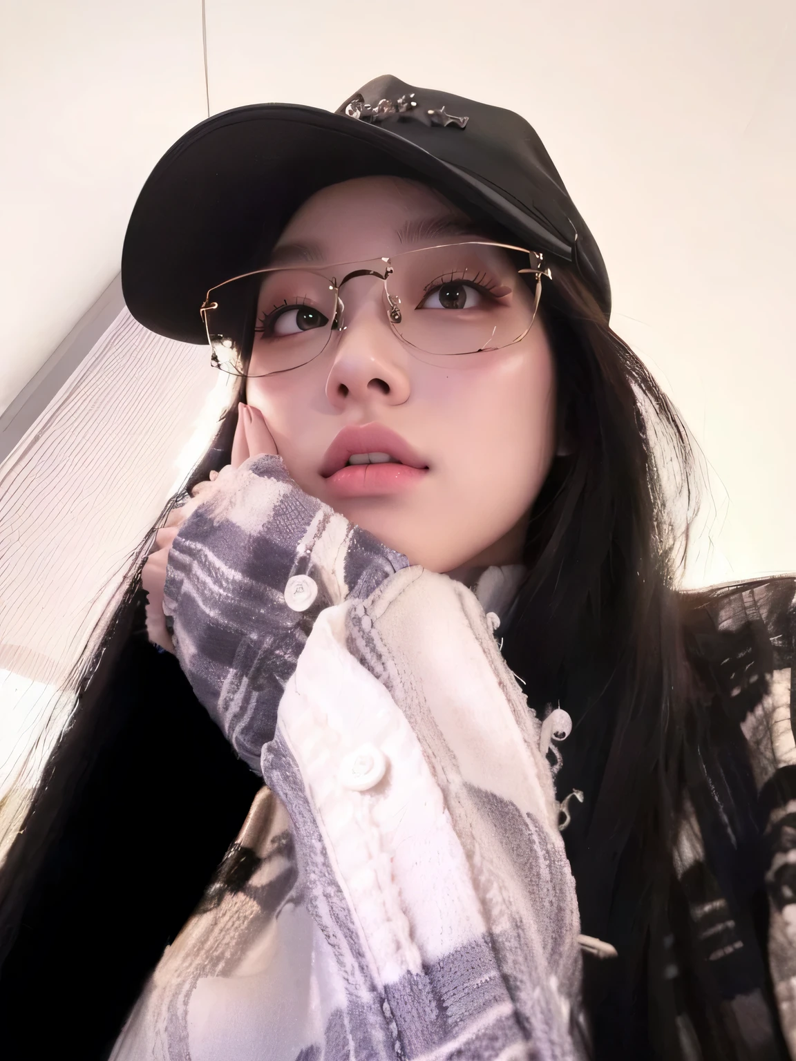 hay una mujer con gafas y sombrero posando para una foto, Jisoo de blackpink, foto de perfil, xisionwu, portrait of jossi de blackpink, bella delfina, jisoo de blackpink, jennie rosa negro, con gafas, chen xintong, Jisoo de Blackpink, louise zhang, con gafas cuadradas, Lulu Chen, gemma chen, wenfei ye, qifenglin, Kim Jisoo, Jisoo Blackpink 