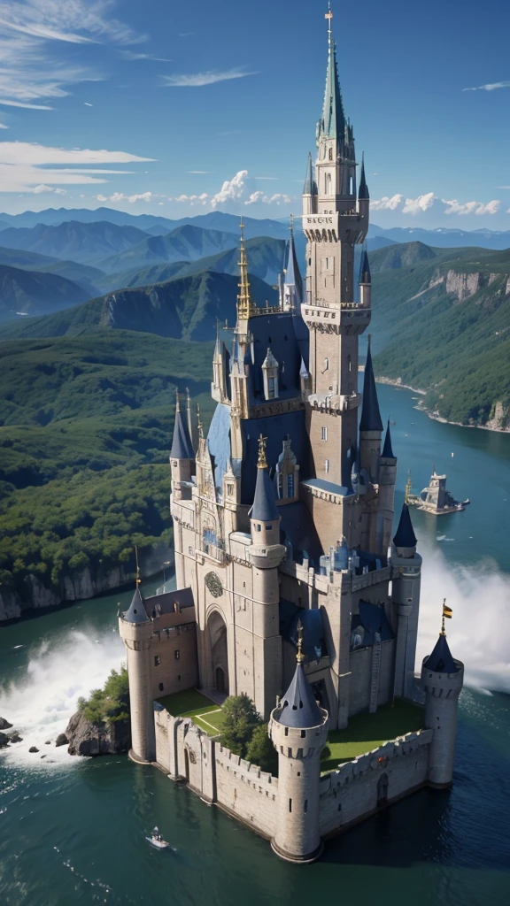 8k resolution，float，castle，