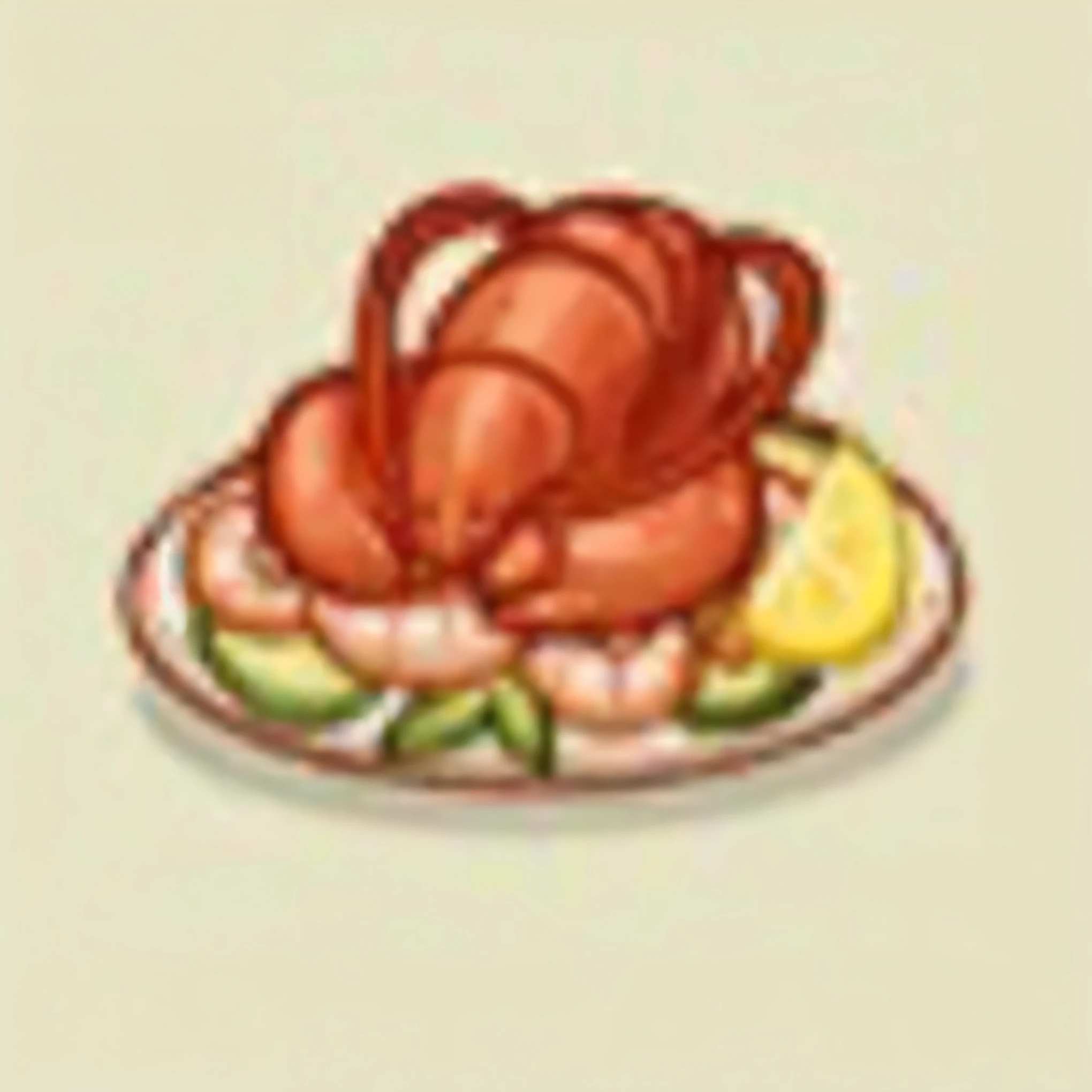 gourmet food，Boston lobster，banquet，Delicious，lemon，vegetable