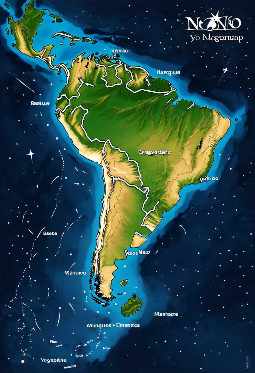 Make a cartography of the song Yo no fue de maguaré with a space map of characters