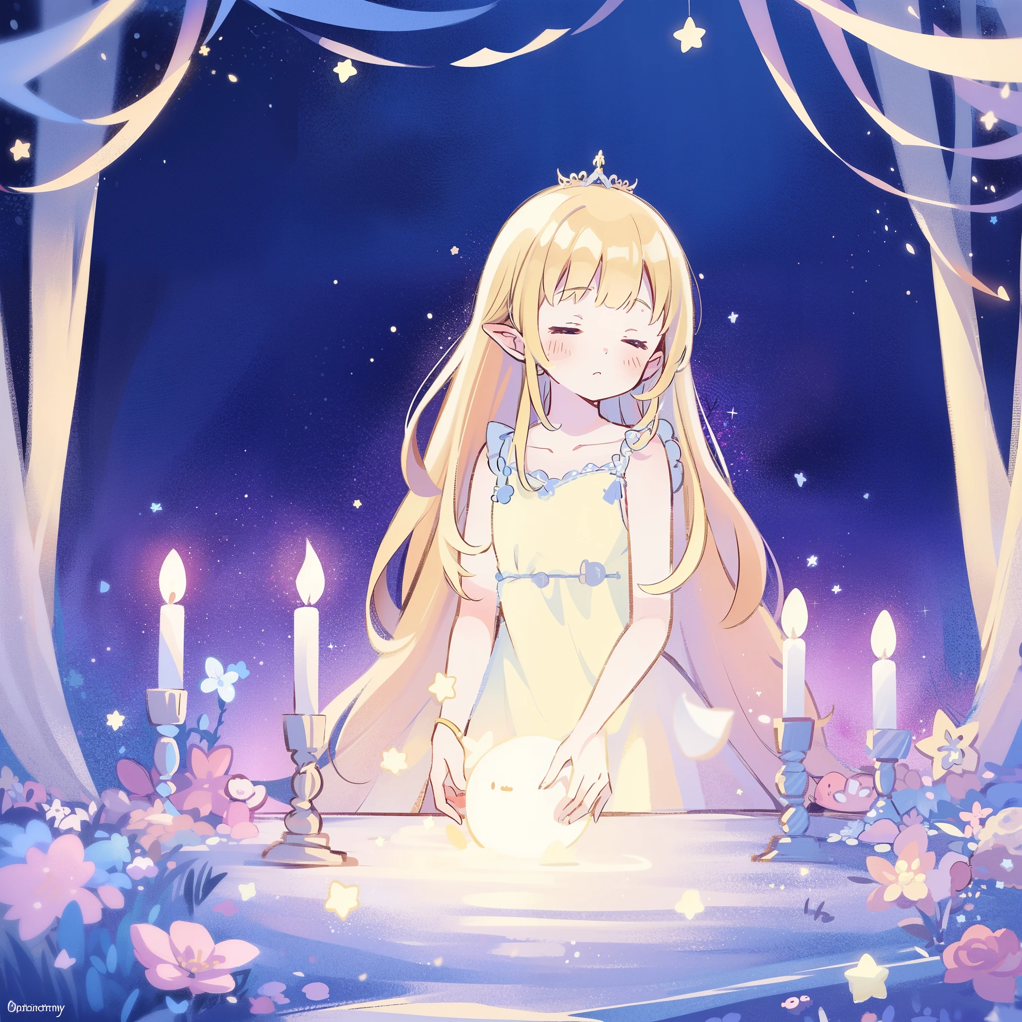 complex background, wishing star background, a woman wearing an ethereal mystical pink translucent dress that reflects the stars, dreamy, peaceful, serene composition, glowing stars, glowing, perfume promo art, mystic, complex drawing, highly detailed, Covergirl brand, promo art, artistic rendition, ethereal, starry night, midjourney style