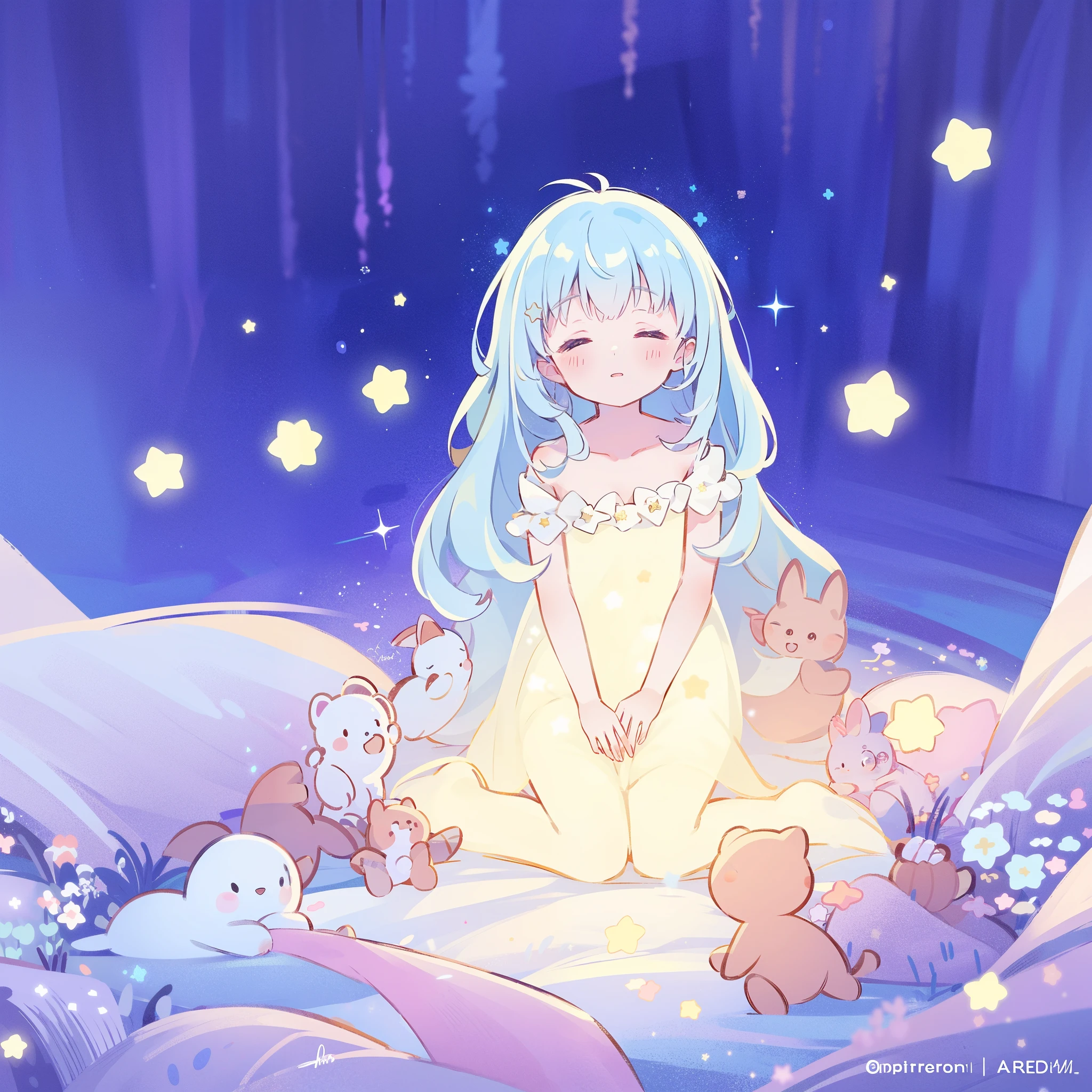 complex background, wishing star background, a woman wearing an ethereal mystical pink translucent dress that reflects the stars, dreamy, peaceful, serene composition, glowing stars, glowing, perfume promo art, mystic, complex drawing, highly detailed, Covergirl brand, promo art, artistic rendition, ethereal, starry night, midjourney style
