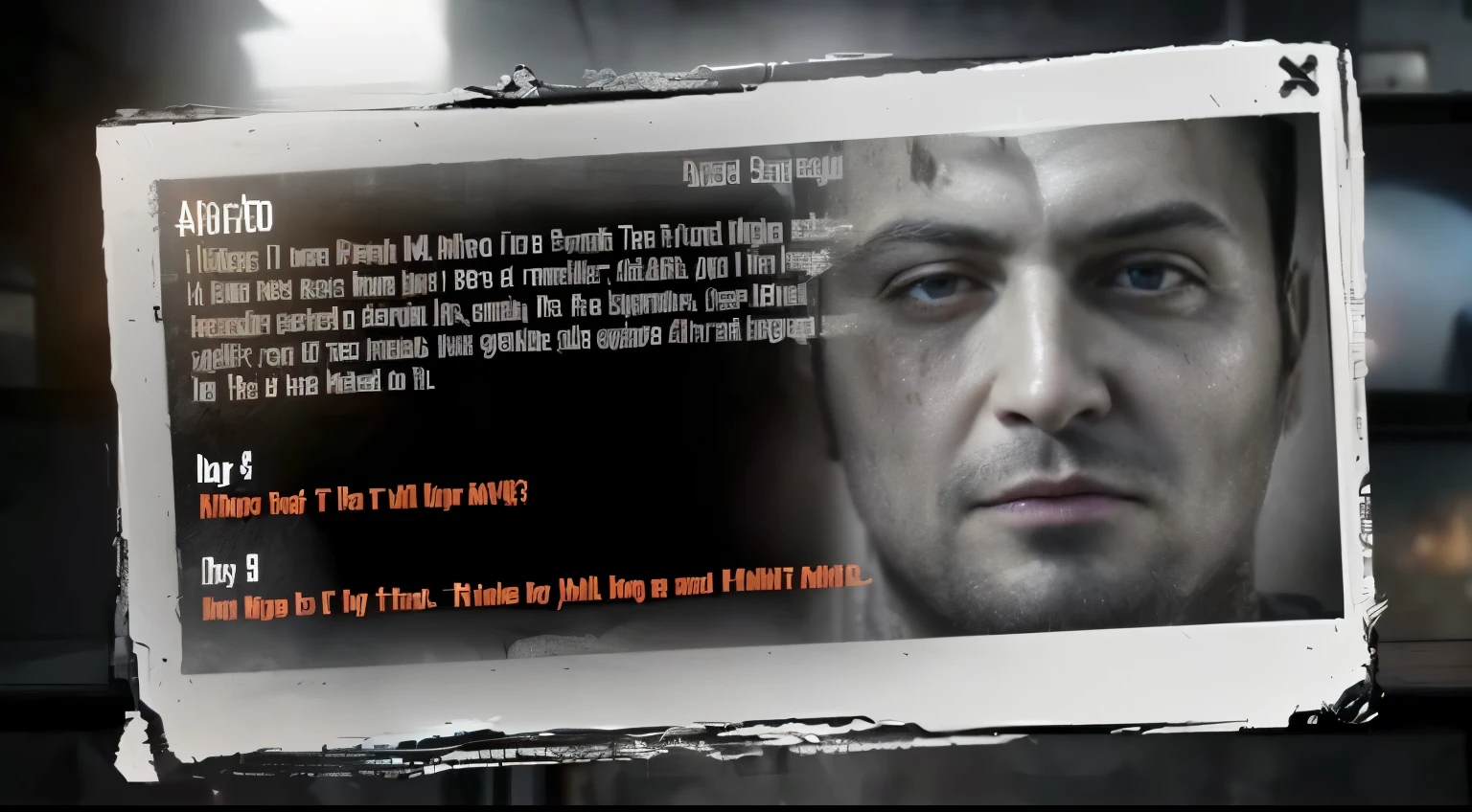 arafed image of a man with a missing face and a missing eye, video game cutscene, movie screen shot, cutscene, video game screenshot, a screenshot of a rusty, skilled, cutscene footage, video game screenshot>, inspiring, 3 4 5 3 1, screenshot from game, screenshot from the game, 4 0 9 6, smug look