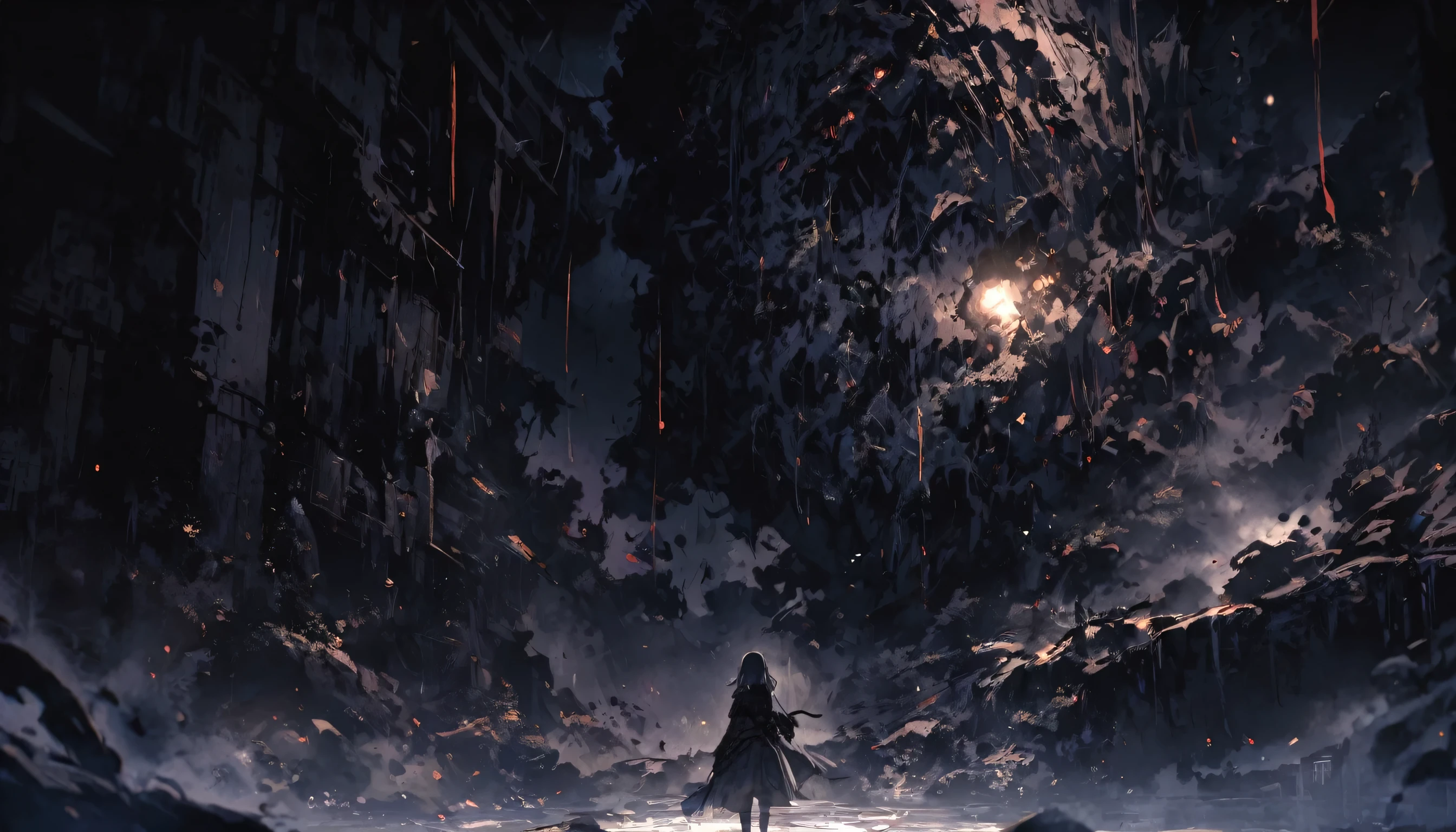 1 person, Dark atmosphere, night