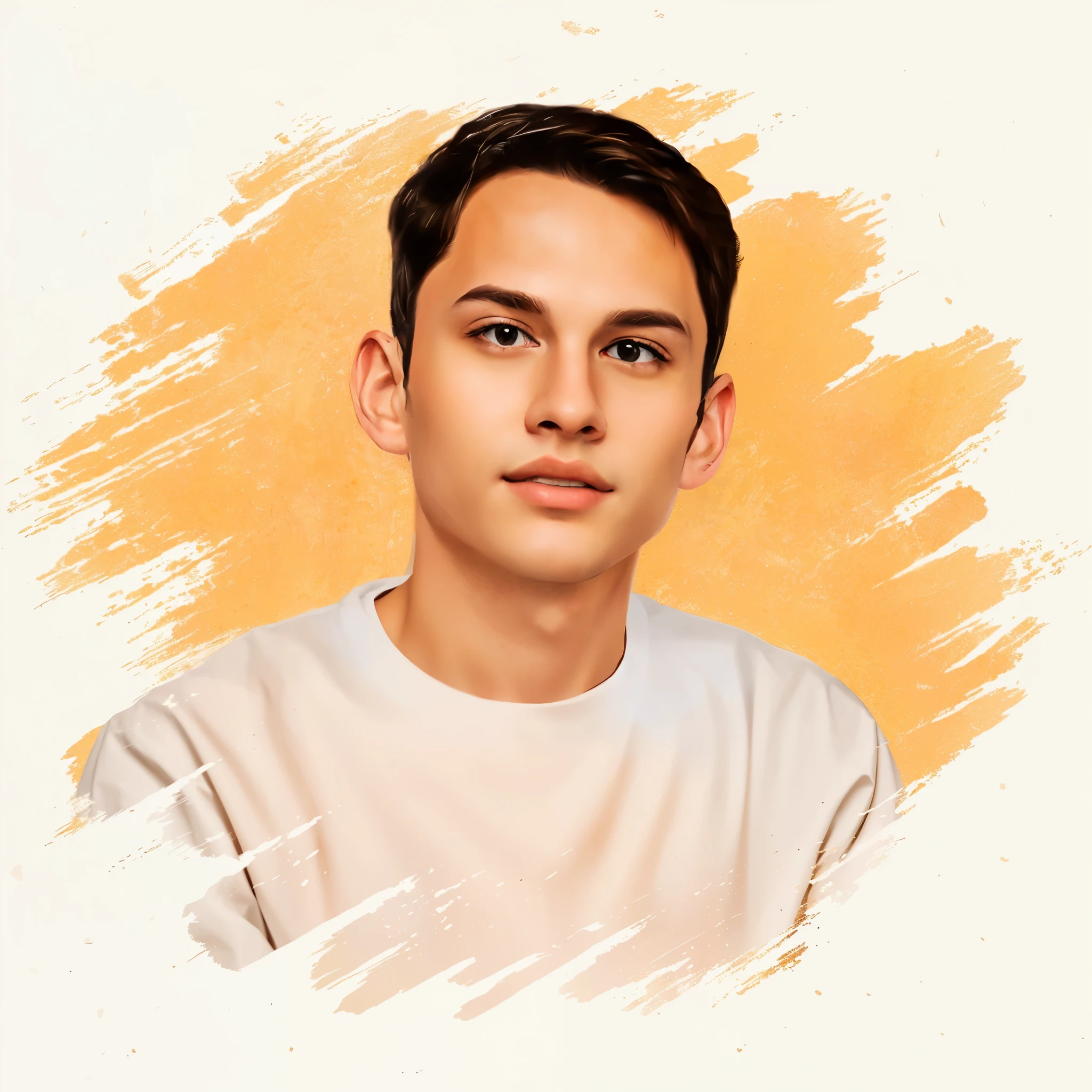 there is a man with a white shirt and a brown hair, digital illustration portrait, realism artstyle, nft portrait, in style of digital illustration, digital art portrait, high quality portrait, color portrait, digital panting, drawn with photoshop, [ digital art ]!!, digital art picture, detailed color portrait, digital artist, portrait illustration
