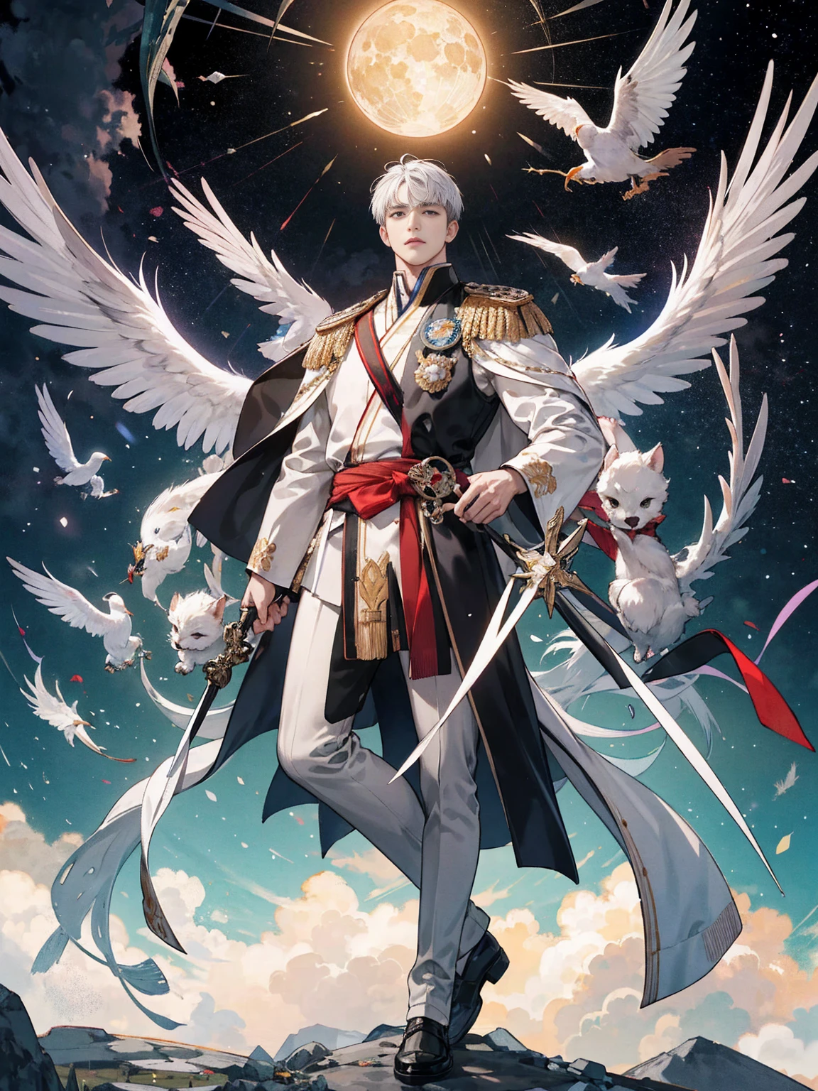Future Roman Emperor Constantine I、Considered a leader with political astuteness and strategic insight。彼はEconomy and tradeの発展に重点を置き、Will pursue the prosperity of the galactic nation.。Also、彼はReligious Freedomを尊重し、People of different faiths々and will promote inter-ethnic coexistence.。 Constantine I was also a powerful military leader.、未来の彼は国家のSecurity guaranteesに重要な役割を果たすでしょう。He pursued a strategy that combined technological advances with military developments.、We will build modern defense systems to deal with future threats.。 Also、Constantine I recognized the importance of education.、It will focus on disseminating knowledge and promoting culture.。Through his reform of the education system and his encouragement of art and literature,、It will support the education and cultural growth of the people.。 All in all、The future Emperor Constantine I was a strong and ambitious leader.、Economy and trade、Religious Freedom、Security guarantees、We will pursue the development and prosperity of our galactic nation in many areas, including education.。masterpiece。top-quality。Super beautiful。The ultra -The high-definition。detaileds。exquisite。Character Settings。Concept Art。Digital Art。Full body portrait