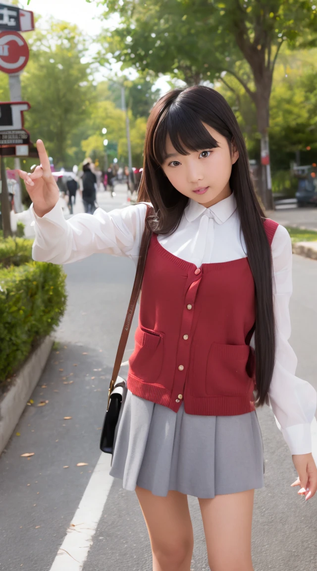 high resolution、High quality、Japanese girl、uniform、evening、A dynamic pose、On the way home