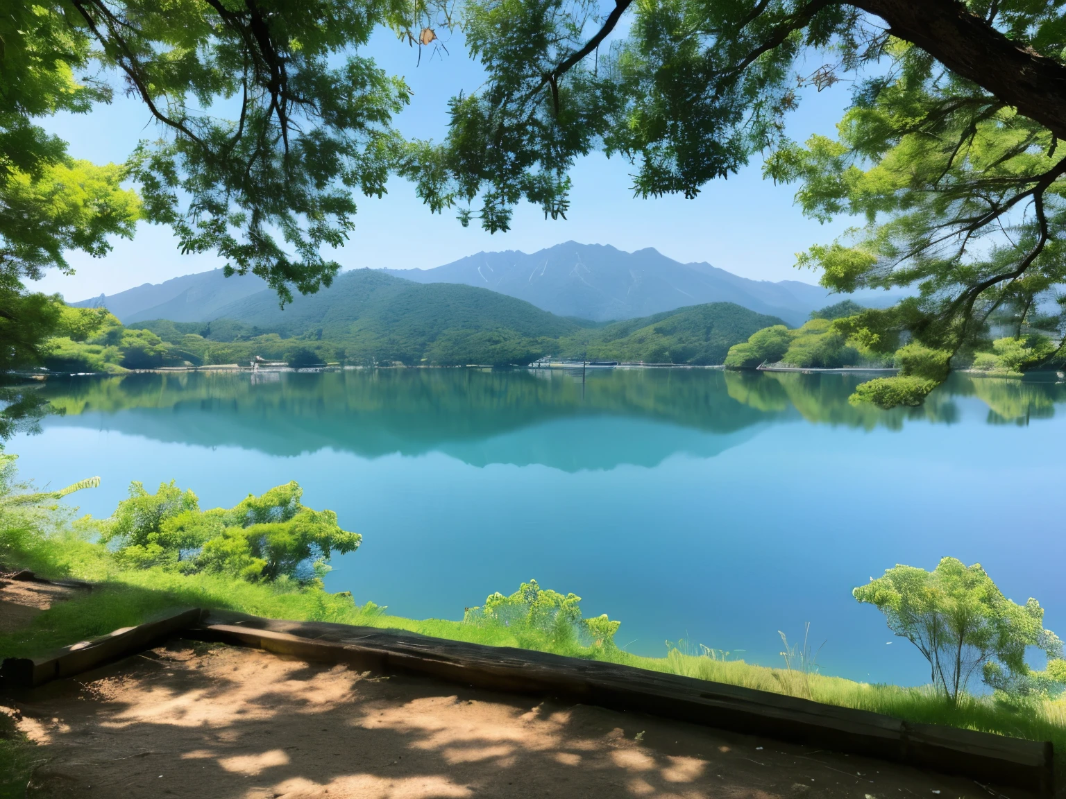 Lake Japan Blue sky Beautiful Blue No one in the forest