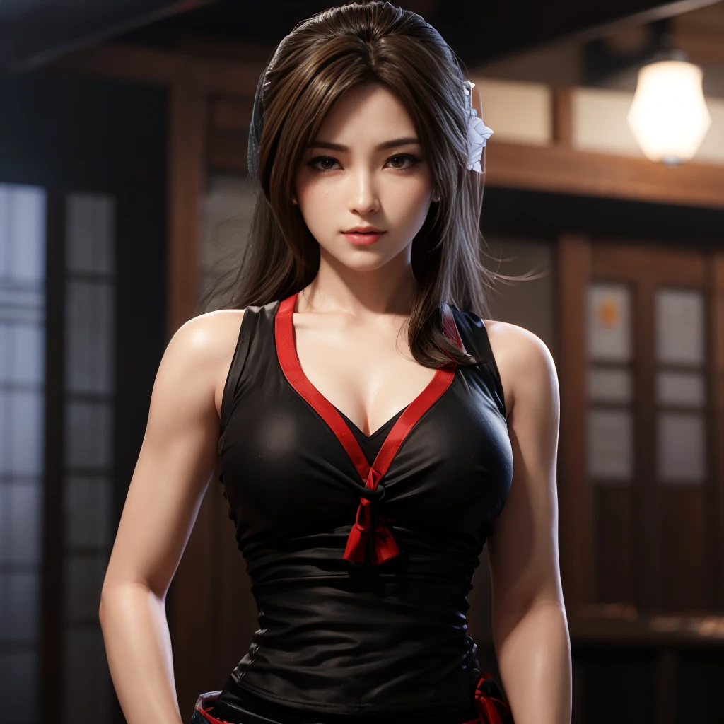 Mai shiranui, (melhor qualidade,ultra-detalhado),(realista:1.37), rosto lindo e detalhado, ultra-realista texture, rosto delicado, athletic body, cores vivas. High definition, 8K