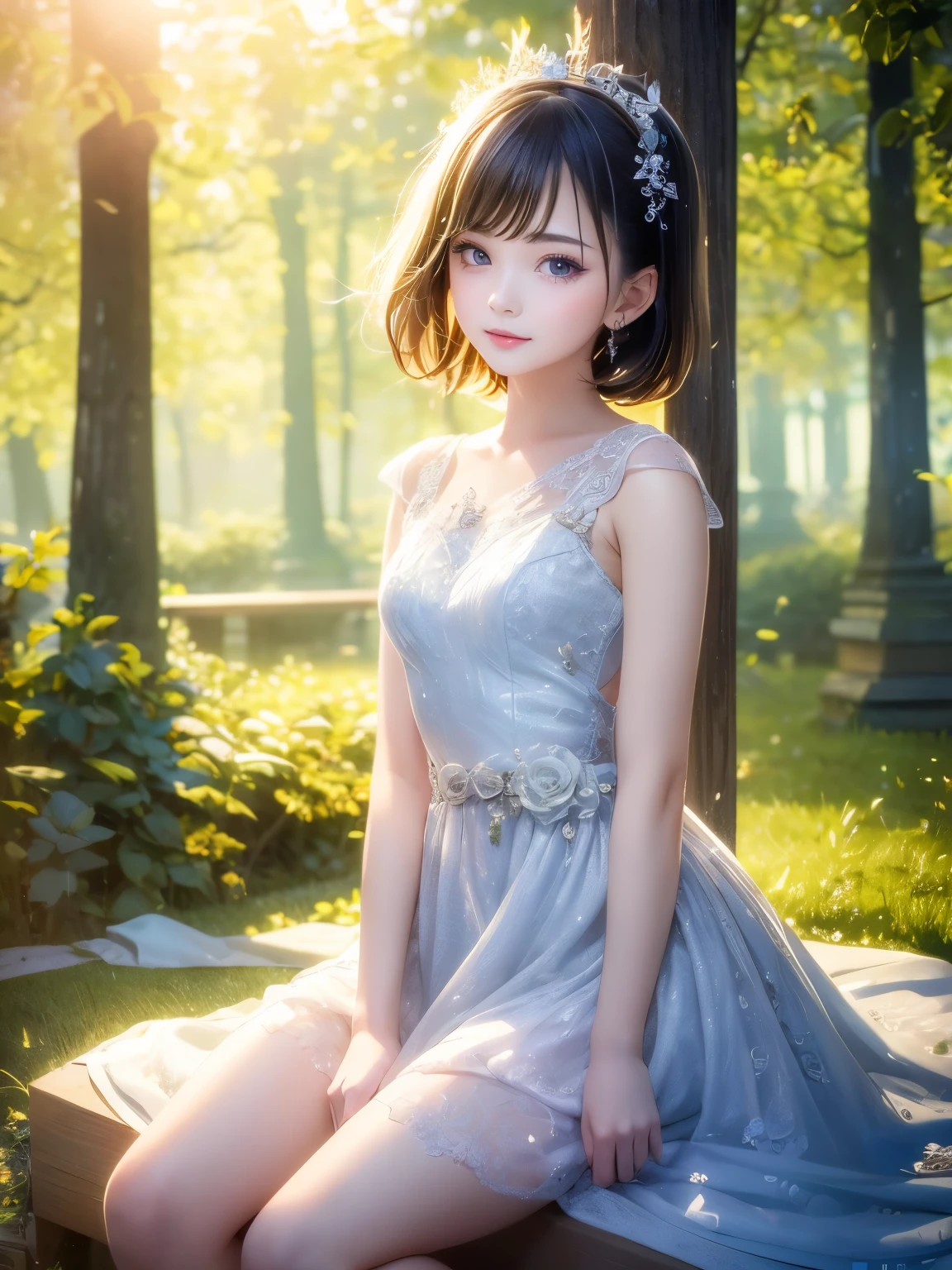 masterpiece、beautiful少女,Fairy, (((((small)))), Show your face, Sticking out tongue,Mischievous face, short hair,Brown Hair, 8K Raw Photo:1.5, Professional photography, highest quality,Highest Resolution:1.2, delicate, clear, in the forest, sun, Light leakage, Sunshine filtering through the trees, masterpiece, (beautiful)))), (reality)))), smile, wonderful, Angel, young