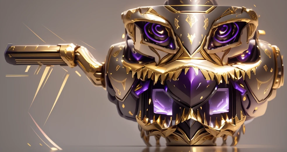 The color changes to gold and purple，Some gold and purple（Ensure its layering and armor texture，Gold as the main color mirror texture）
