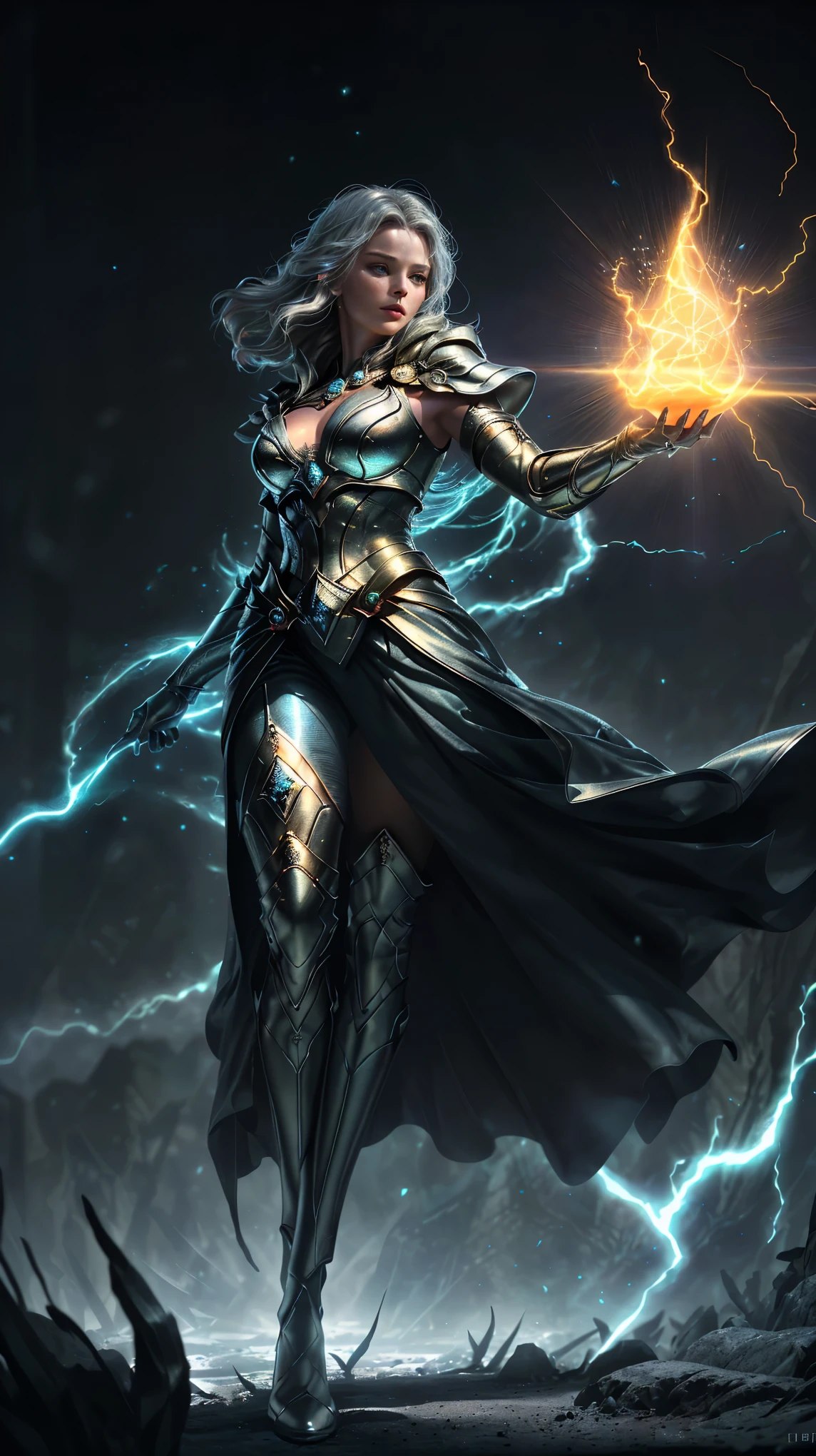 (Close Up Full Body Image of a Woman Sorceress: 1.4) [Jennifer_Lawrence|Margot_Robbie]
(close up full body image of a woman sorceress:1.4), (power coursing through her veins:1.3), Look of intense focus, (dramatic lighting:1.4), Hyper-realistic textures, (glowing veins visible under skin:1.3), (eyes radiating energy:1.2), Detailed magical robes, (energy aura surrounding her:1.3), Veins glowing with arcane power, (ray tracing:1.4), (HDR imaging:1.3), Depth of field on her face, (soft shadows for enhanced realism:1.2), (volumetric lighting:1.2), Subtle chromatic aberration, (film grain for cinematic quality:1.2)