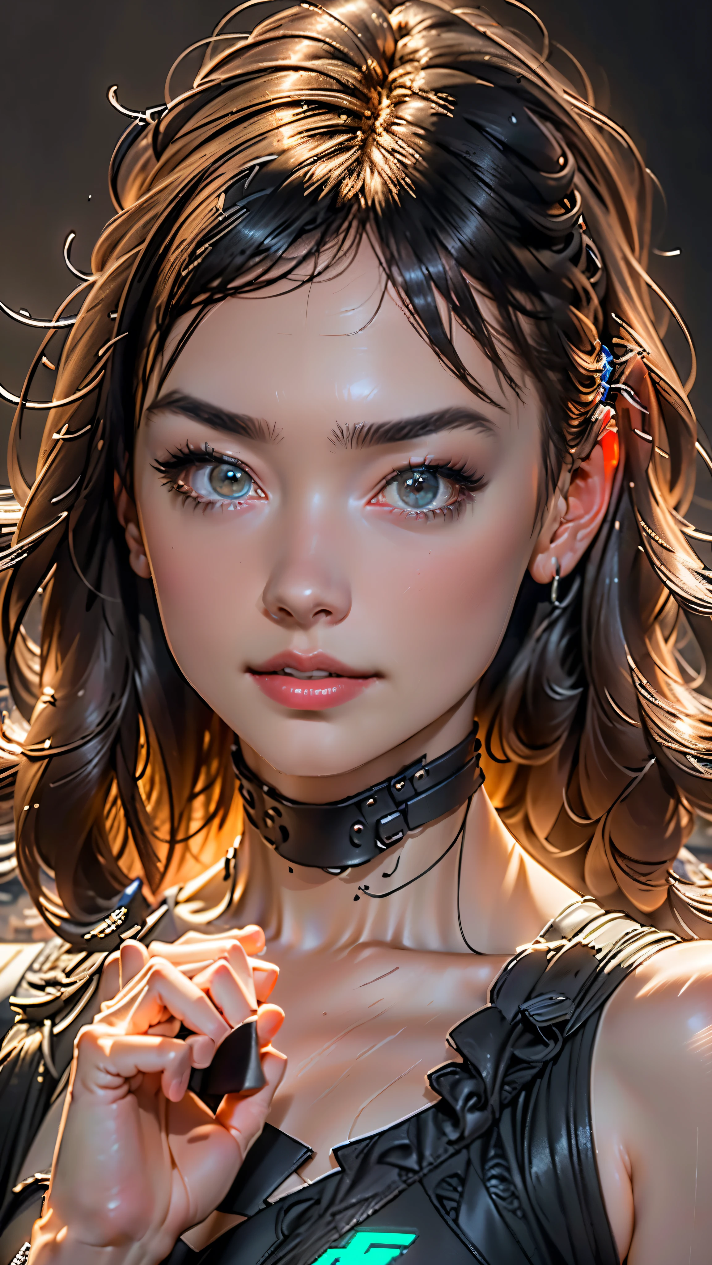 ((mais alta qualidade)), ((Obra de arte)), (muito detalhado:1.3), 3D, lindo (Cyberpunk:1.3) Hacker feminina com cabelos grossos e volumosos trabalhando com um terminal de computador, servidor de computador, LCD screen, fiber optic cable, logotipo corporativo,HDR (high-range dynamics),Rastreamento de raio,nvidia rtx,Super resolution,irreal 5,Scattered beneath the surface,pbr texturing,Post-processing,Anisotropic filtering,Profundidade dos limites escritos,maximum clarity and sharpness,Textura multicamadas,Albedo e mapas especulares,Surface shading,Accurate simulation of light-matter interactions,perfect proportions,octane rendering,Two-tone lighting,ISO baixo,White balance,rule of thirds,grande calibre,8k cru,subpixel eficiente,subpixel convolution,luminescent particles,
