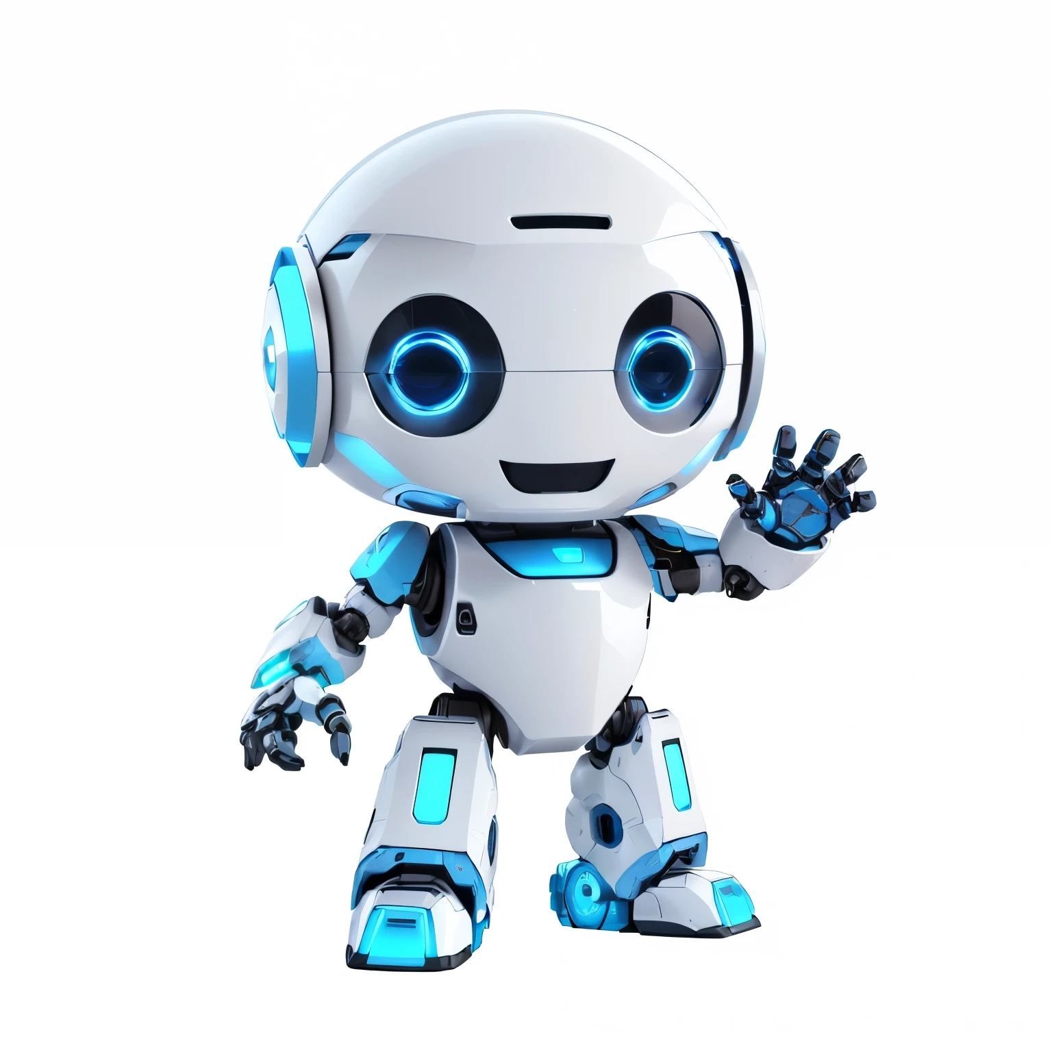Close up of robot with blue light on face, Cute humanoid robot, cute robot, adorable Friendly Robot, Friendly humanoid cyber robot, 3d children robot, friendly humanoid robot, Friendly Robot, very cute robot zen, Happy Robot, Robots of the future, Robot posing, white robot, concept, humanoid character, Beautiful character design