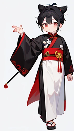 Ancient Chinese、Boy in ancient Chinese costume、Intelligent boy、Looking into the camera、There is a single topknot on the head.、Walking alone、hanfu、Hanfu、Black Hair