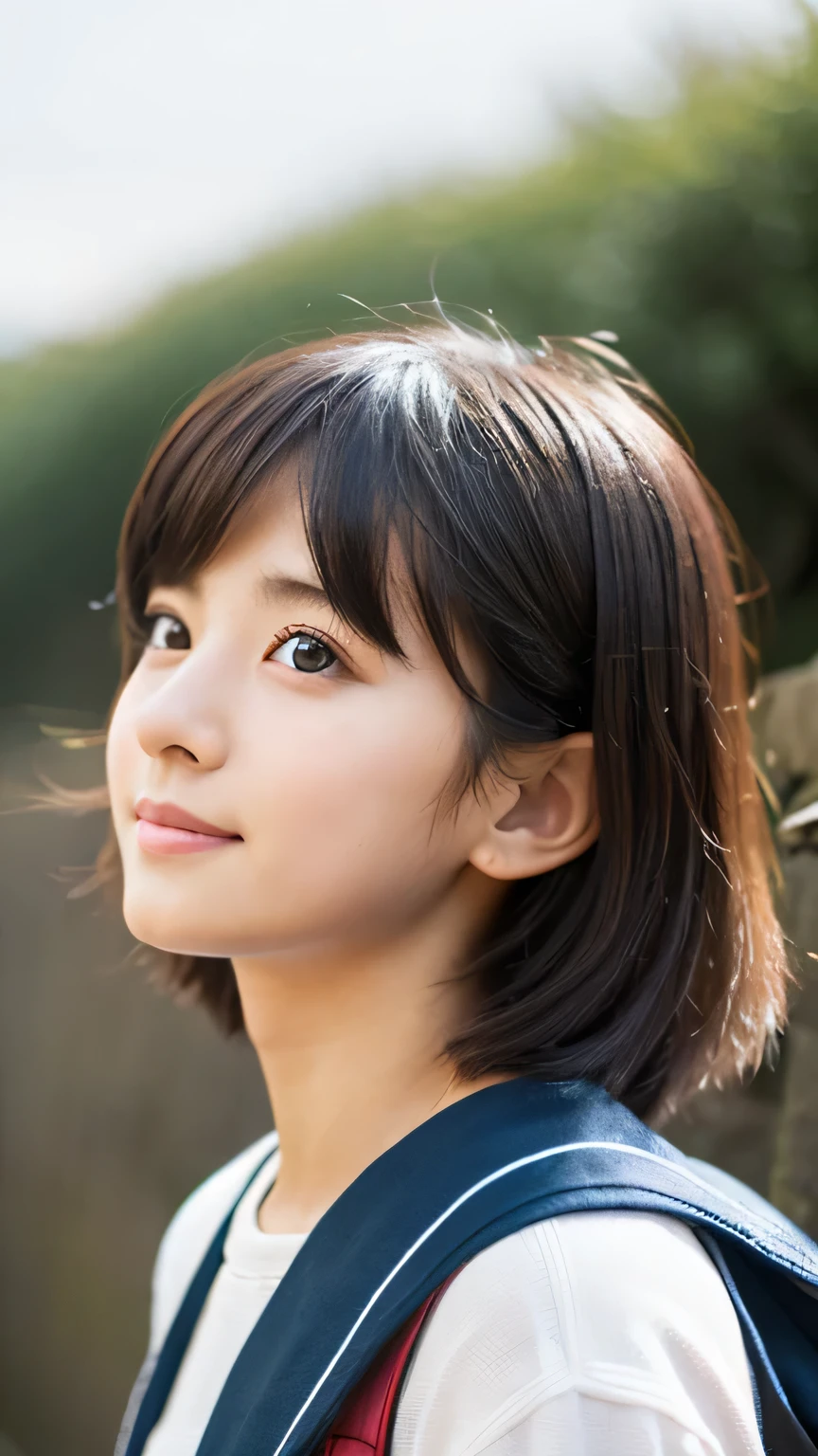 Female student　very cute　Natural atmosphere　boyish　18-year-old　Shortcuts