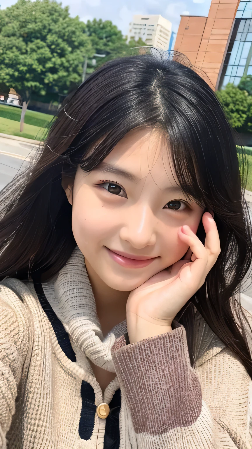 Female student very cute Natural atmosphere boyish 18-year-old Shortcuts Dimples mole