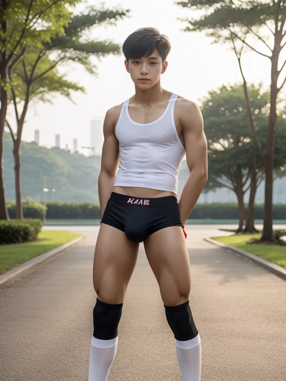 teenagers , young , light-skin , wearing an dark red sexy underwear, tmasterpiece,k hd,the feet,Transparent sports vest,semi transparent,black long socks,The barefoot , red colour , handsome and cute , extreme cute boy , white skin , dark red underwear boxers shorts , extremely tall and cute boy ,oppa model , handsome model , full body , dark red boxers underwears short shorts , black socks , white light-skin , Chinese model , young boy , white skin , handsome and extremely cute , red boxers underwear shorts , long black socks , handsome model , at the park , jogging , model oppa , long legs , jogging , running , high knee black socks ,black long socks , stand up , extremely tall , extremely high , red underwears , red sports underwear , long black socks , clean and white legs , Chinese model , extremely long legs , looking at the camera , clean and white thigh , heavy bulge , kid face , baby face , wearing jacket , red underwears boxers , light and white skin , Chinese model