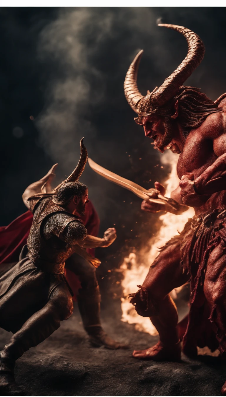 God fighting Satan 