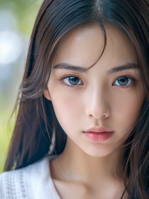 (((32k,High details,High detail、masterpiece,Attention to detail,alone))),RAW Photos & Realistic atmosphere,Beautiful dark blue eyes,Mouth details,Glossy lips,Thin eyebrows,Fine Eyes、Soft white skin that shines in every detail、sheの深い黒色の目はとても美しいです,Lip details、Very beautiful face,Very beautiful face、A vivid face,Beautiful, shining lips,Beautiful Eyebrows,Infinite Reality, Realistic Young Gravure Idol,she'she'she'she'she'she'she'she'she'Very cute woman , Young Gravure Idol, Young Gravure Idol, sheはとても美しくてかわいい20歳の美女です....,Incredibly beautiful and elegant 20-year-old beauty,Natural soft light,(Shiny Hair,,Beautiful and kind eyes:1.5),A kind smile,Shapely breasts,Medium Long Hair,Seaside,bikini,Beautiful posture,No makeup,whole body,Background sea,