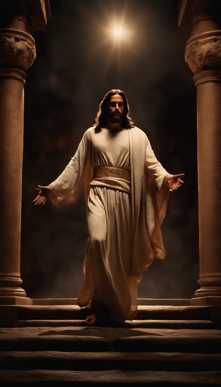 Jesus Cristo lutando contra satan