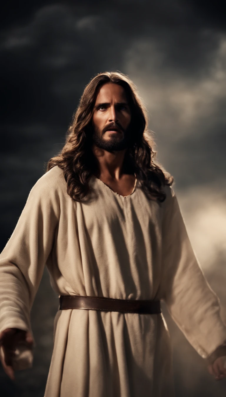 Jesus Cristo lutando contra satan