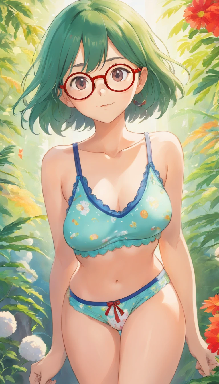 underwear　woman　Glasses