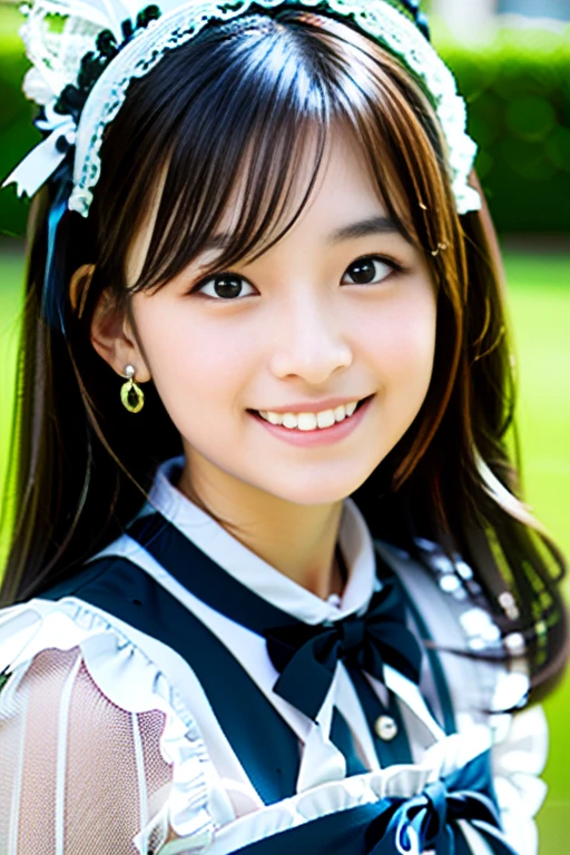 (Highest quality details:1.2), Realistic, 8K Ultra HD, High resolution, Fujifilm(Medium format), Hasselblad, Carl Zeiss, Incredible dynamic range photography(utility_art：Smoose-768:1.1), (One Girl:1.2), Super detailed, High quality textures, Intricate details, detailed, Very detailed CG, High Quality Shadows, detailed Beautiful and delicate face, detailed Beautiful and delicate eyes, Depth of written boundary, Ray Tracing, 18 years old, Cute Japanese Girl, Narrow Face, Glossy lips, Glowing Eyes, Glowing Eyes, Perfect body, View the viewer, (Jewelry Earrings), (Eye Color: Brown), (Bright red flower hair ornament), (Long white hair), (Layered Hairstyles), (Classic Gothic Lolita:1.5), Fashion Model Style, face close up, smile