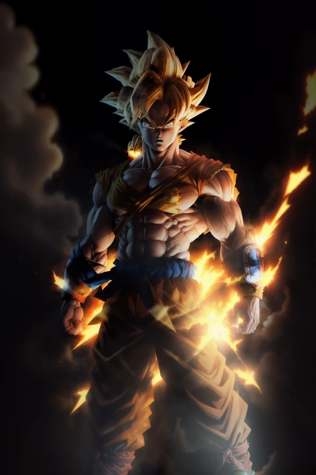masterpiece, best quality, goku, super Saiyan, yellow hair