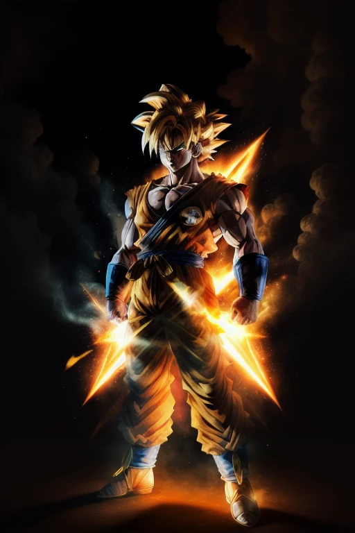 masterpiece, best quality, goku, super Saiyan, yellow hair