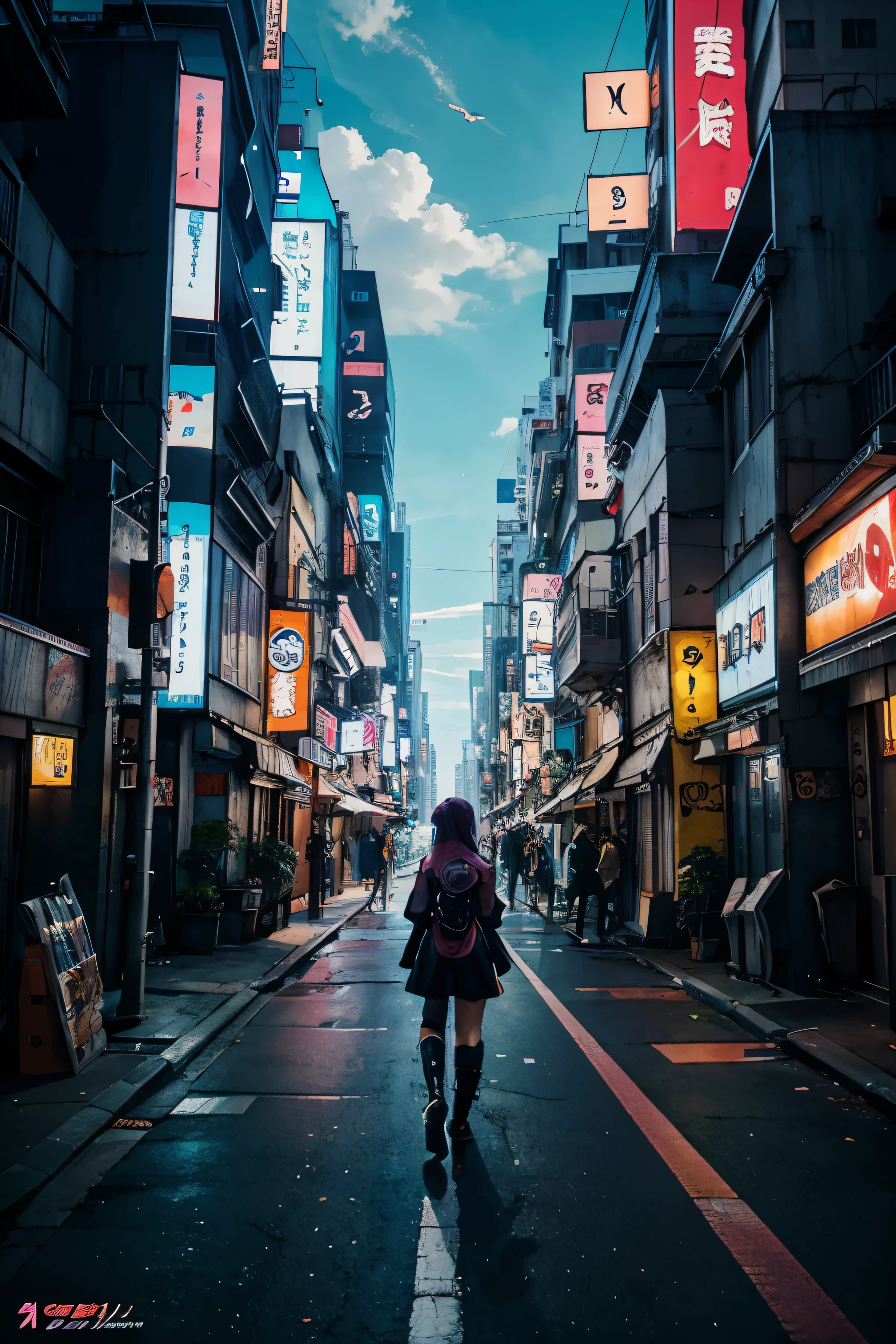 anime artwork 1cat, cyberpunk city,  . anime style, key visual, vibrant, studio anime, highly detailed