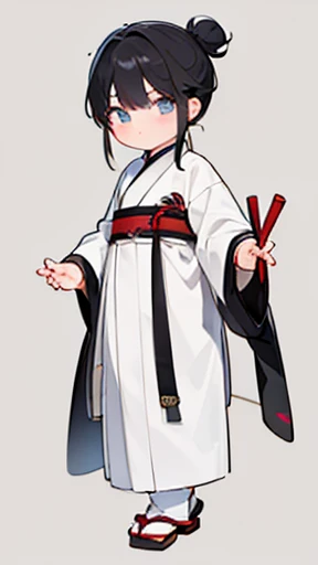 ancient China、ancient Chinaの衣装を着た男、Intelligent young man、Looking into the camera、There is a topknot on the head.Walking Alone、Hanfu、Black Hair