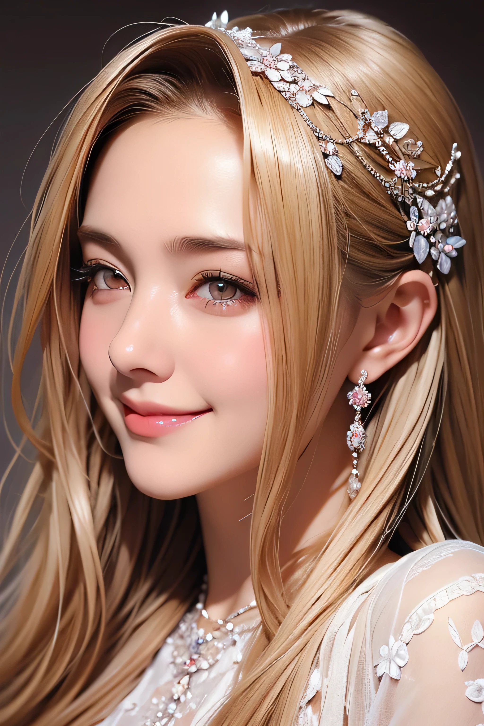 18 year old beautiful girl, Big eyes, Big Breasts, thin, 8k, highest quality, (Very detailed head: 1.0), (Highly detailed face: 1.0), (Very thin hair: 1.0), Maid clothes, High-resolution official artwork, Anime Moe Art Style, Beautiful and detailed anime art, smile, Blonde, Sleek Long Hair