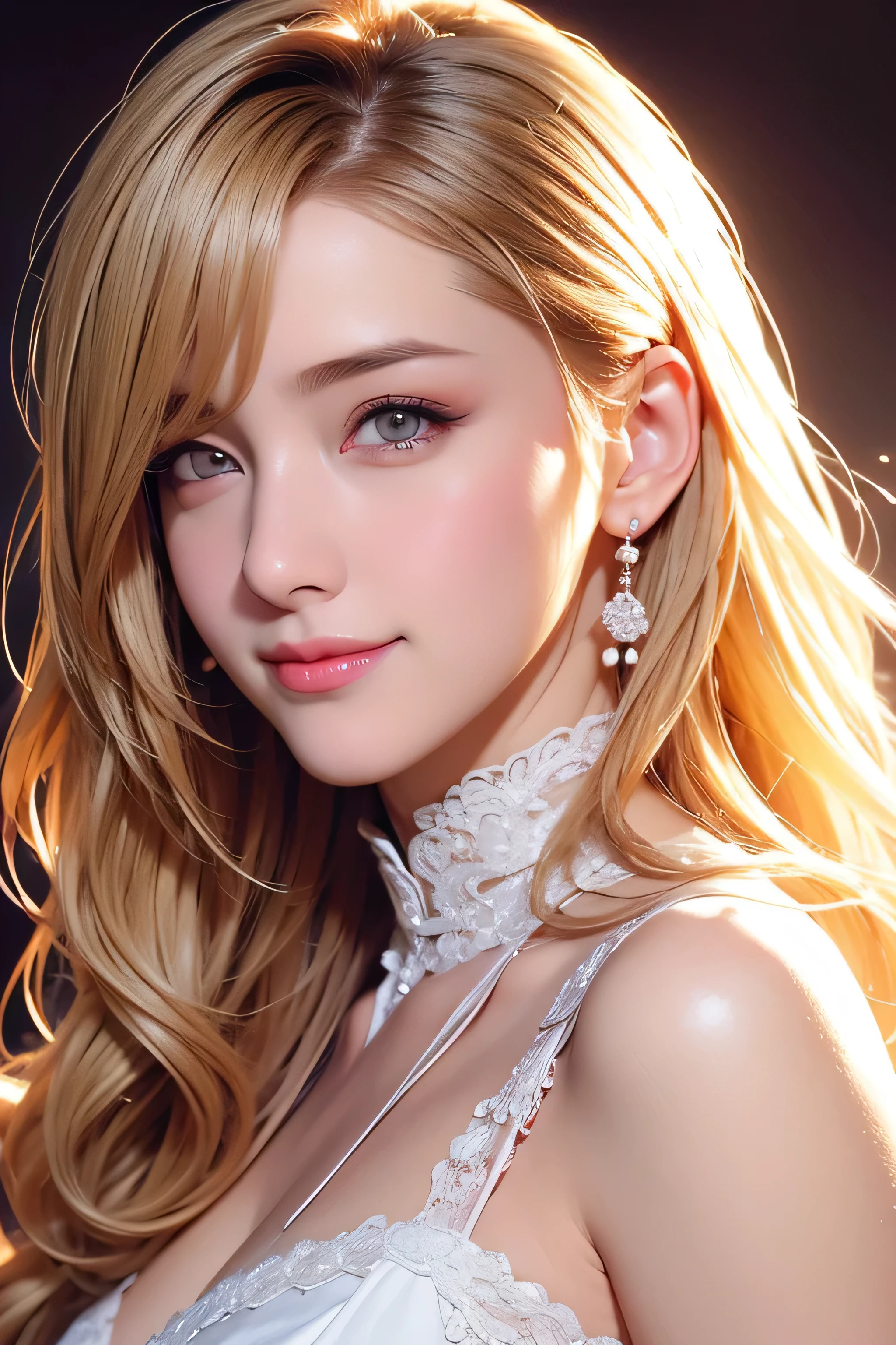 Beautiful 8 year old girl, Big eyes, Big Breasts, thin, 8k, highest quality, (Very detailed head: 1.0), (Highly detailed face: 1.0), (Very thin hair: 1.0), Maid clothes, High-resolution official artwork, Anime Moe Art Style, Beautiful and detailed anime art, smile, Blonde, Sleek Long Hair
