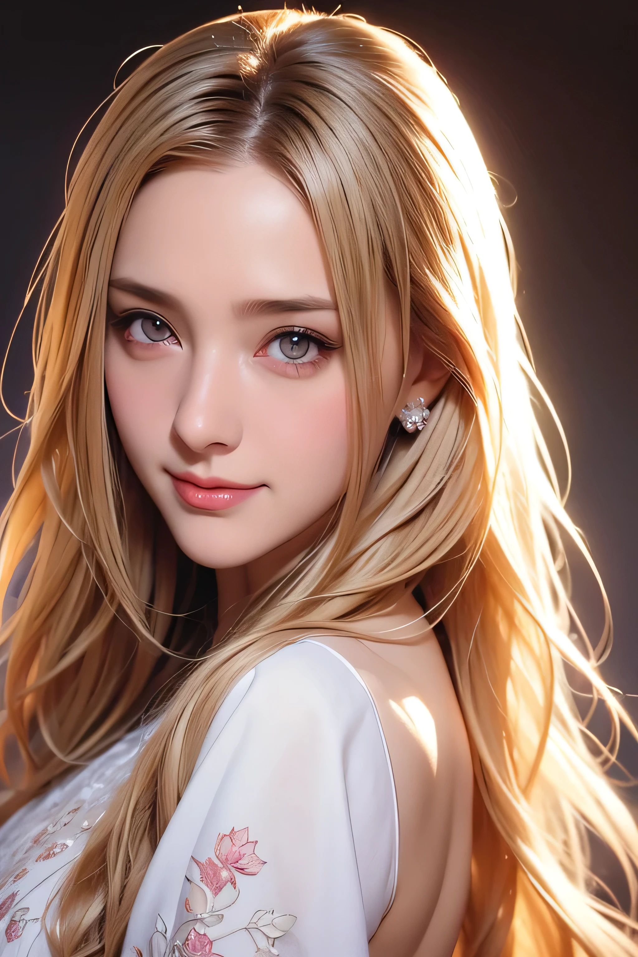Beautiful 8 year old girl, Big eyes, midum Breasts, thin, 8k, highest quality, (Very detailed head: 1.0), (Highly detailed face: 1.0), (Very thin hair: 1.0), Maid clothes, High-resolution official artwork, Anime Moe Art Style, Beautiful and detailed anime art, shy smile, Blonde, Sleek Long Hair