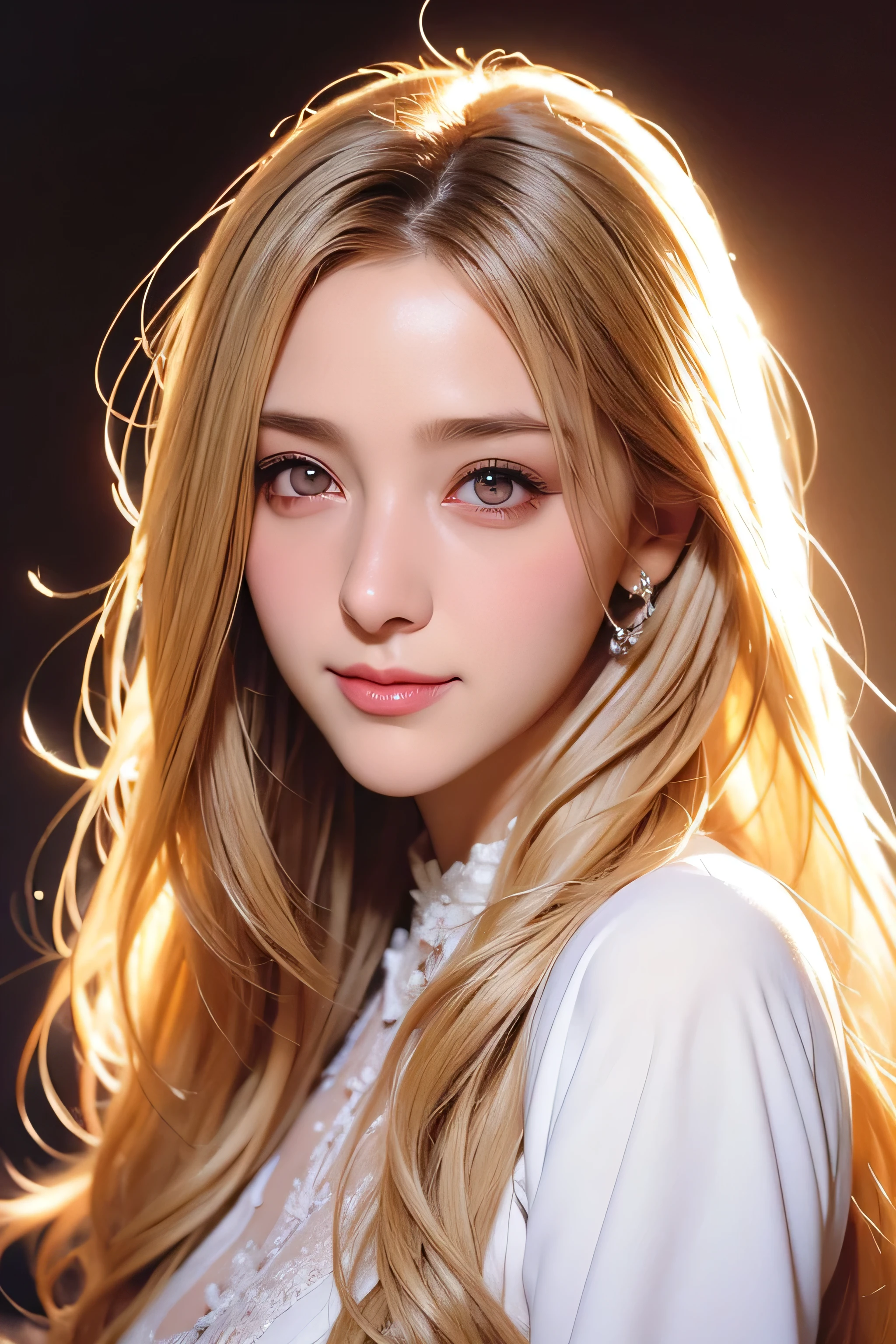 Beautiful 8 year old girl, Big eyes, midum Breasts, thin, 8k, highest quality, (Very detailed head: 1.0), (Highly detailed face: 1.0), (Very thin hair: 1.0), Maid clothes, High-resolution official artwork, Anime Moe Art Style, Beautiful and detailed anime art, shy smile, Blonde, Sleek Long Hair