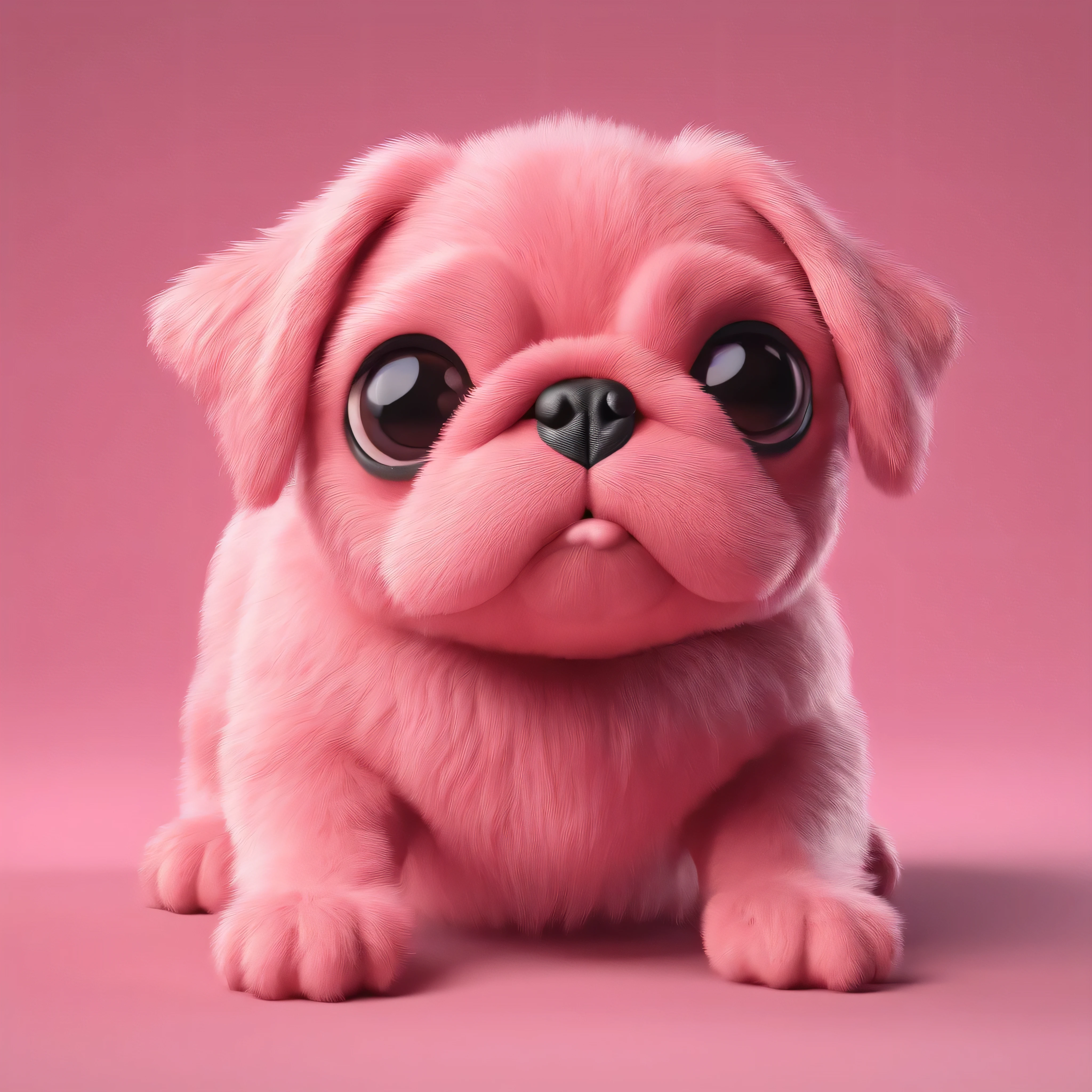 Pink fur pug puppy