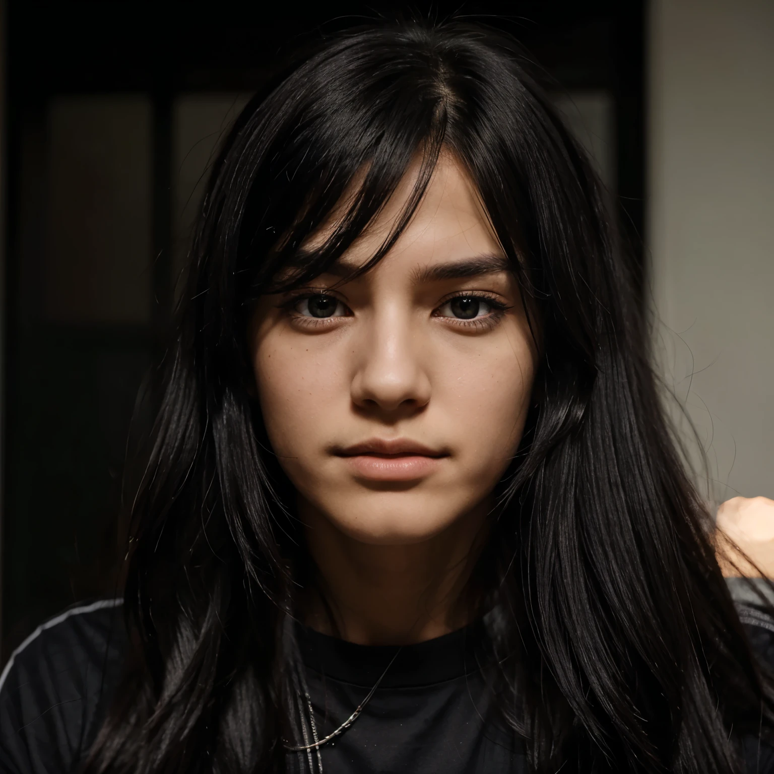 1boy, long_hair, black colour hair black colour eyes and square face