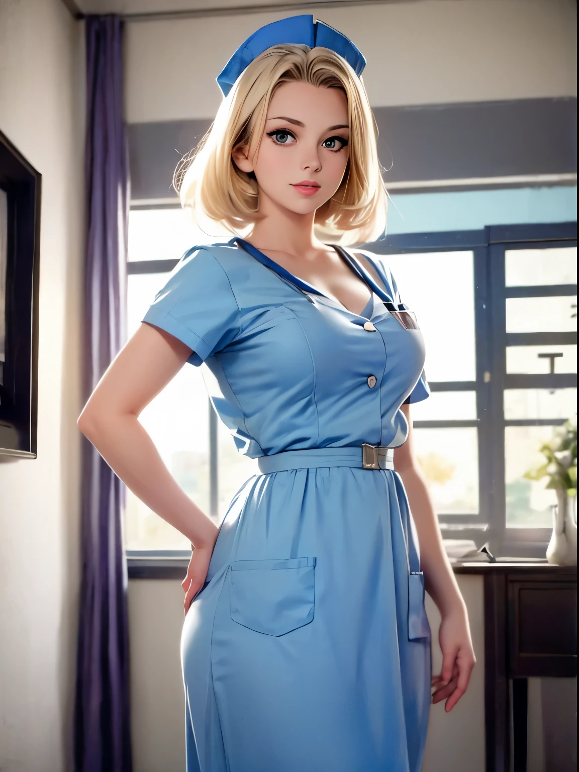 arafed photo of a woman in a nurse's uniform, by Stan Galli, nurse, circa 1958, by Yousuf Karsh, nurse girl, by George Hurrell, 1 9 5 0 s, 1950s, young sophia loren, grace kelly, circa 1940s, by Peter Basch, gill elvgren
