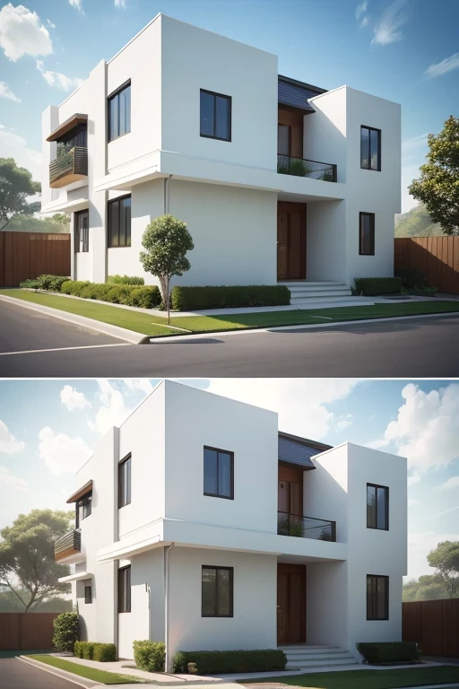 Modern style house ,Designed according to Feng Shui principles, Looks simple. , ornate, Airy, comfortable, Not hot,Wind circulates inside the house., It is a 2-storey house. 
