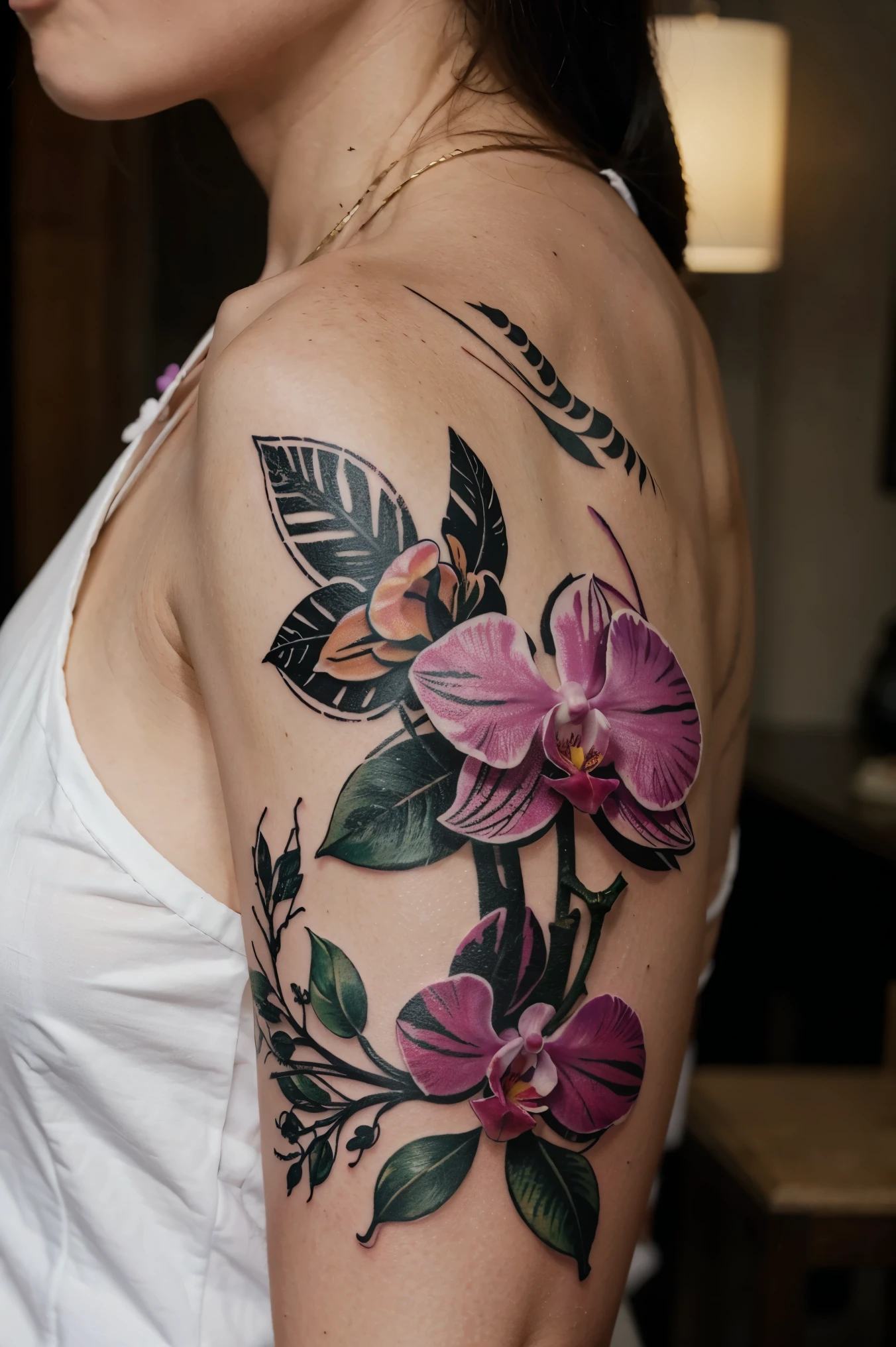 Create a tattoo with sudoku and orchids