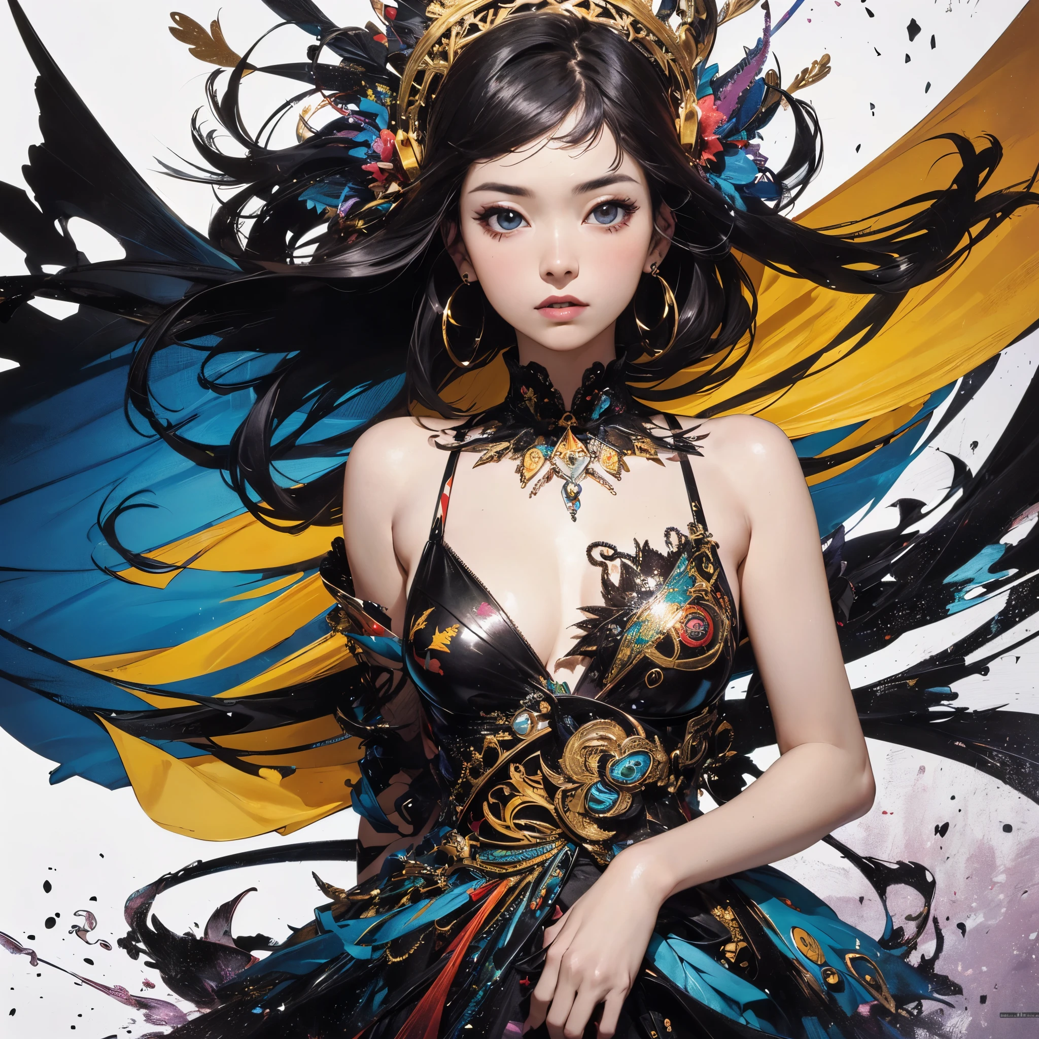 (((Official Art, unity 8k wallpaper, Very detailed, beautifully、aesthetic, masterpiece, highest quality))), (zenTangle, Mandala, Tangle, enTangle), ((Fractal Art:1.3)) , (((One perfect girl))), (Very detailedな裸), Dynamic Angle, Cowboy Shot, The most beautiful form of chaos, elegant, Brutal Designer, Bright colors, Romanticism, James Jean, Robbie Dowie Anton, Ross Tran, Francis Bacon, Michael Mraz, Petra Cortright, Gerhard Richter,Ashley Wood, Ecstasy,mysterious,glossy,wonderful,Almost naked,flashy,Colorful,Transparent blouse,rainbow,mysterious,((Mr.々Angle,Provocative look)),
