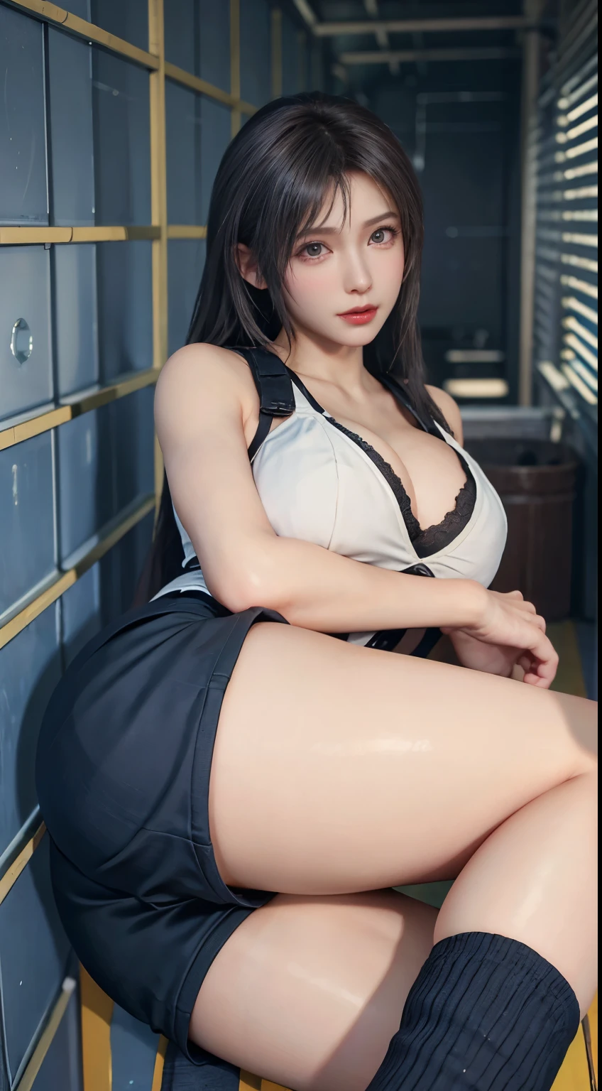 1 girl, looking forward, hands on head, sexy nurse suit, middle breasts, legs open squat, leg rings, sunshine, 8k, masterpiece