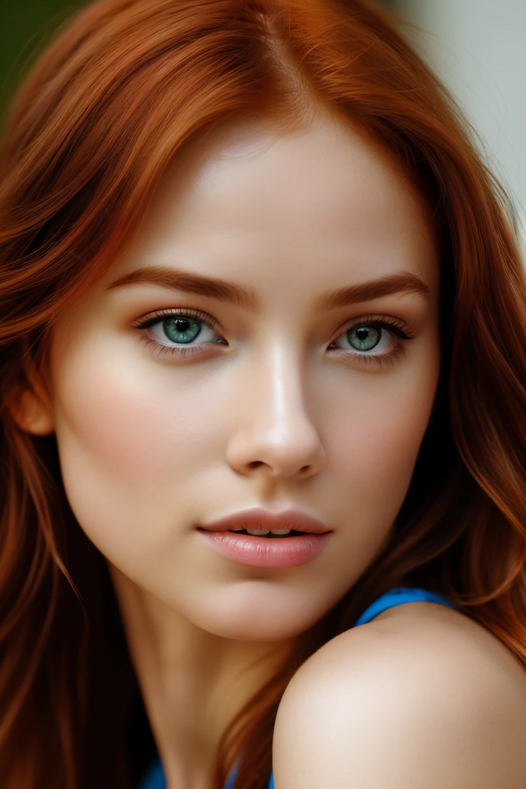 A breathtaking photograph capturing the essence of the world's most stunning and captivating redhead girl of all time. Her alluring pose and seductive facial expression draw you in, while the photorealistic rendering of every detail leaves you in awe. The hyperrealism of this masterpiece is evident in its ultra sharp focus and ultra-focused depth of field. This highres, UHD, 4k image is a true testament to the capabilities of RTX and HDR technology, showcasing the girl's luscious hairstyles and expressive features with remarkable clarity. The carefully crafted camera_effects and camera_focus add an extra touch of allure, while the lighting sets the perfect ambiance for this mesmerizing portrait. It is a true feast for the eyes and undoubtedly one of the best