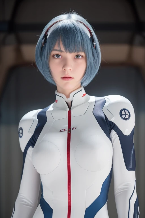 (masterpiece:1.2), highest quality, (Beautiful details:1.6), Detailed Photos, (Perfect hands, Accurate anatomy), Natural light, 
rei ayanami, Evangelion, One Woman, A sad expression, Looking into the distance, Cyan-colored hair, Smooth Hair, fine hair, short hair, (Her eyes are crimson:1.6), 
bodysuit, Headgear divided into left and right, Semi-elliptical head interface, Complete plug suit, Simple plug suit, The bodysuit is pure white, 
Inside the hangar, 大きなInside the hangar, Inside the cockpit, 