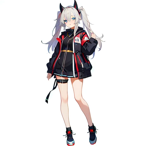 Anime VTuber Full Body Model, ultra-detailed,beautiful eyes,best quality,master piece,high resolution,Live2D Virtual Youtuber Model,Anime VTuber full body model,Front view,Character portrait,8k,high quality, High resolution, 