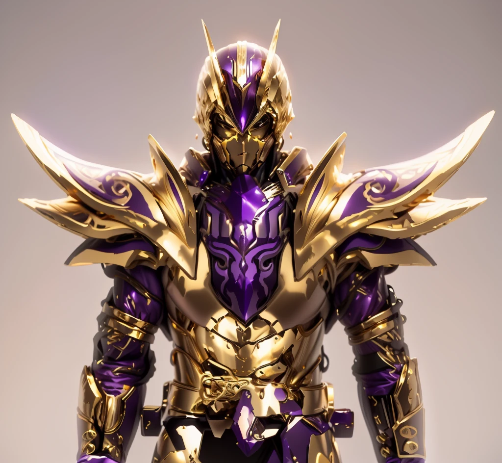 The color changes to gold and purple，Some gold and purple（Ensure its layering and armor texture，Gold as the main color，Purple as a secondary hue，To coexist with gold）