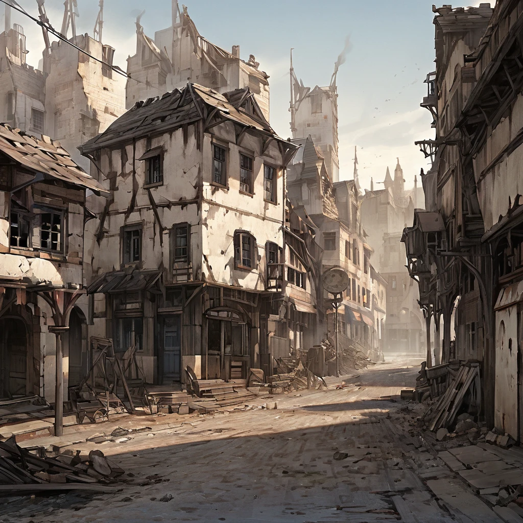 Medieval town,street,The End,Wasteland,Rundown,