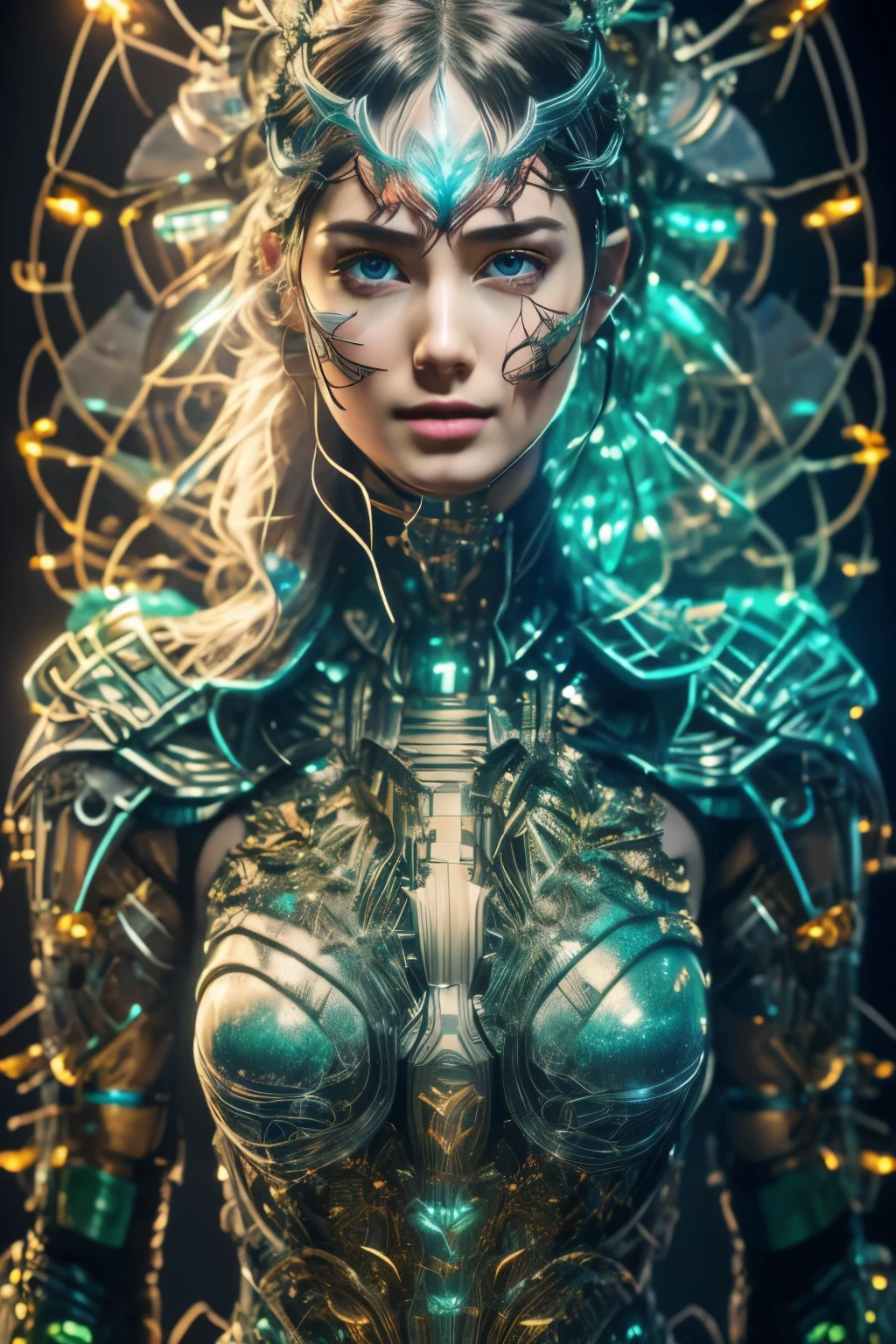 (8K, original photo, best quality, masterpiece:1.2), (Practical, photo-Practical:1.37), Extremely detailed, (high Delicate skin:1.2), 8K uhd, DSLR camera, soft light, high quality, Film Grain, Fuji XT3, Professional lighting, Photon Mapping, Radiosity, Depict stunning scenes from the beloved series, Showcase iconic elements in visually stunning and highly detailed environments, energetic, Smooth colors, rich and colorful, Crystalline pattern, gear, Cyberpunk, (delicate illustration 1.4), (masterpiece), (best quality), (Super detailed), (absurd), (High resolution), (Official Art:1.4), (illustration:1.4), (Unique image:1.2),(delicate illustration: 1.2), 8K, Blue tint, (Delicate face:1.3), (There are bright spots in the eyes:1.3), (Detailed hair:1.3), (Delicate skin:1.3), Surrealism, , future,