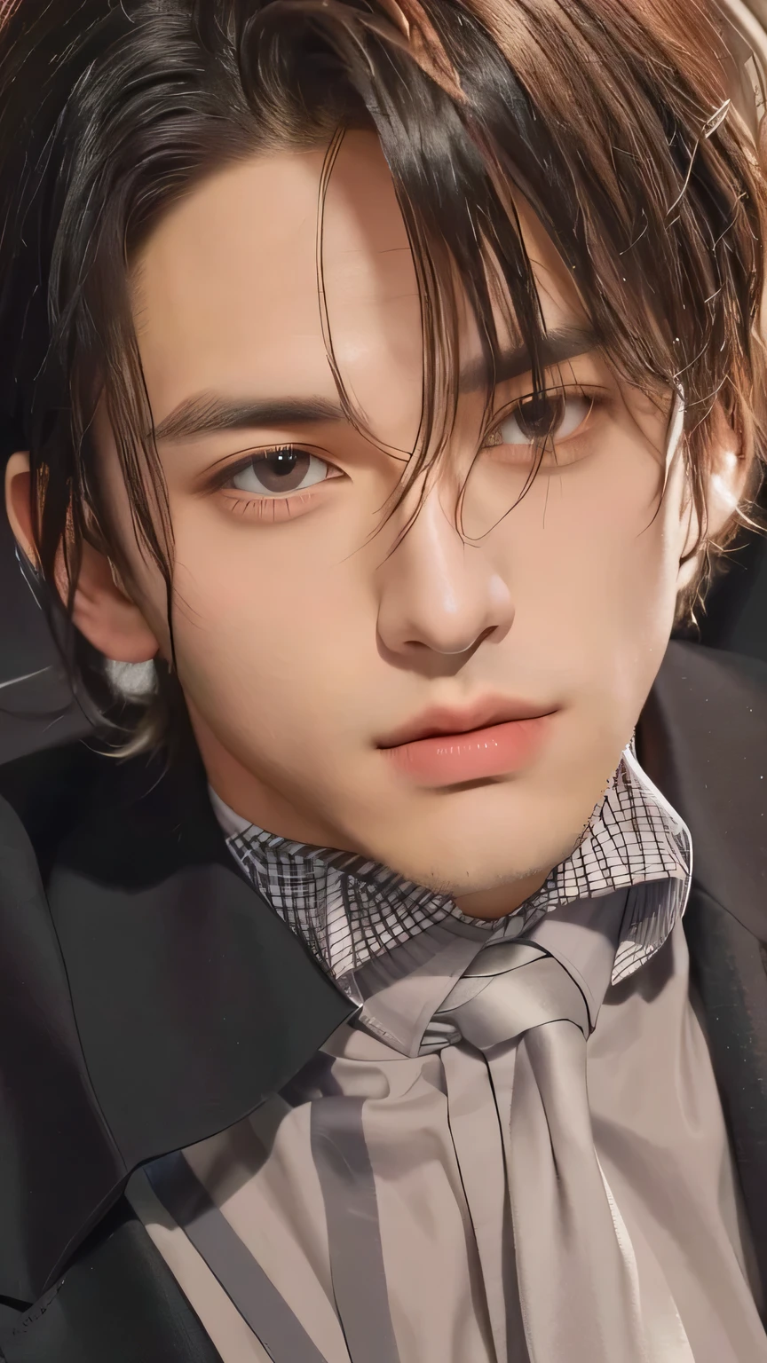 Handsome image of a man with a tie and a shirt, levi ackerman.